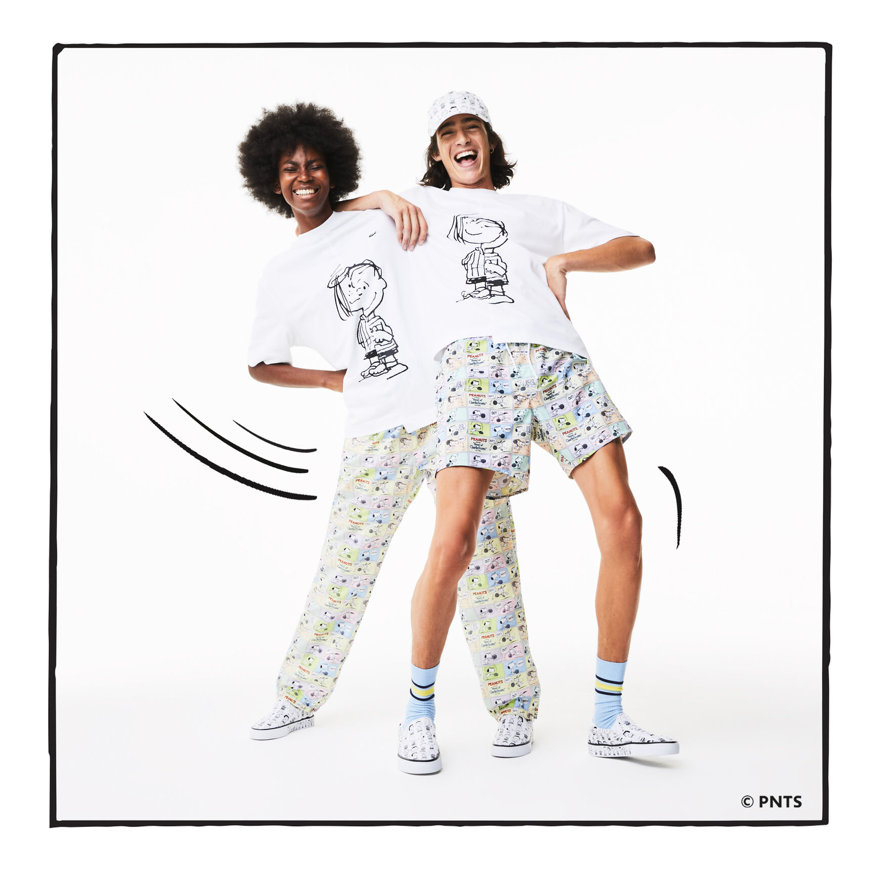 تيشيرت فضفاض مناسب للجنسين من مجموعة Lacoste L!VE x Peanuts