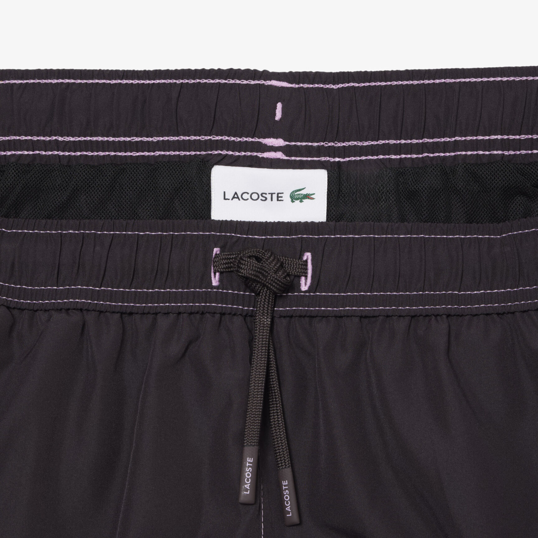 Mid Length Tennis Print Swim Trunks
