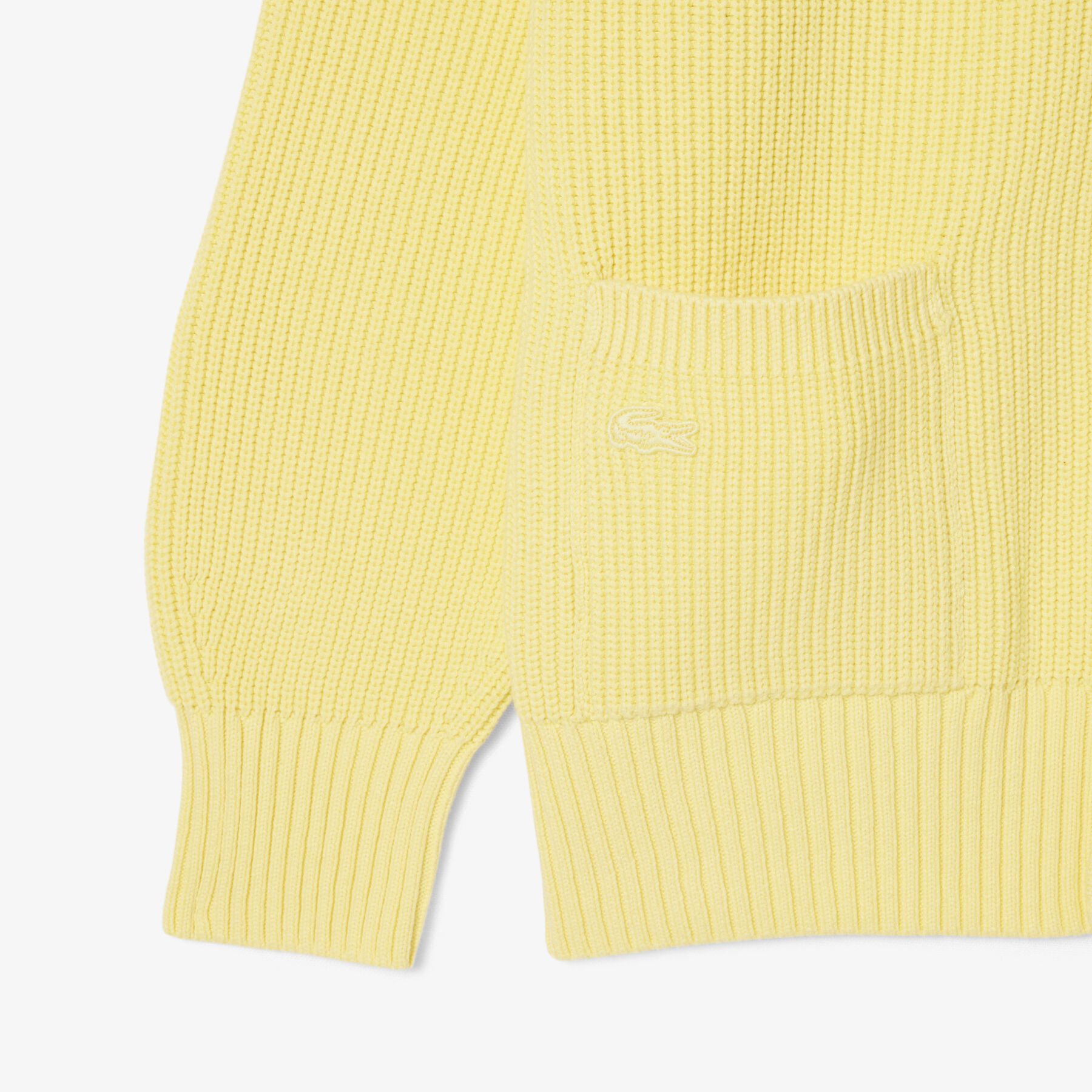 lacoste relaxed fit ribbed cotton cardigan
