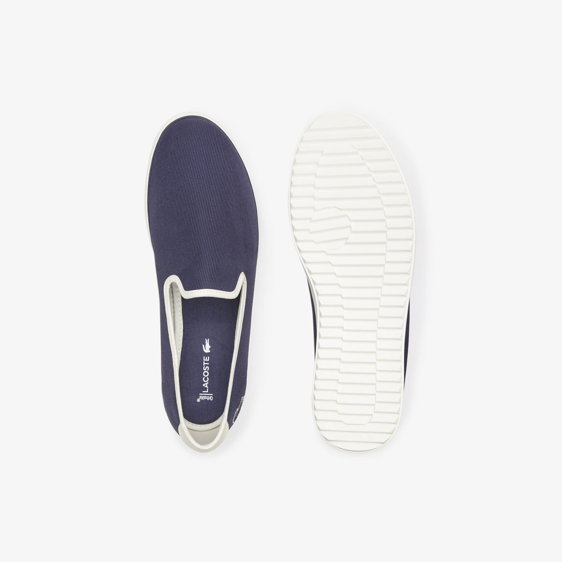 men s lacoste canvas resort textile slip on