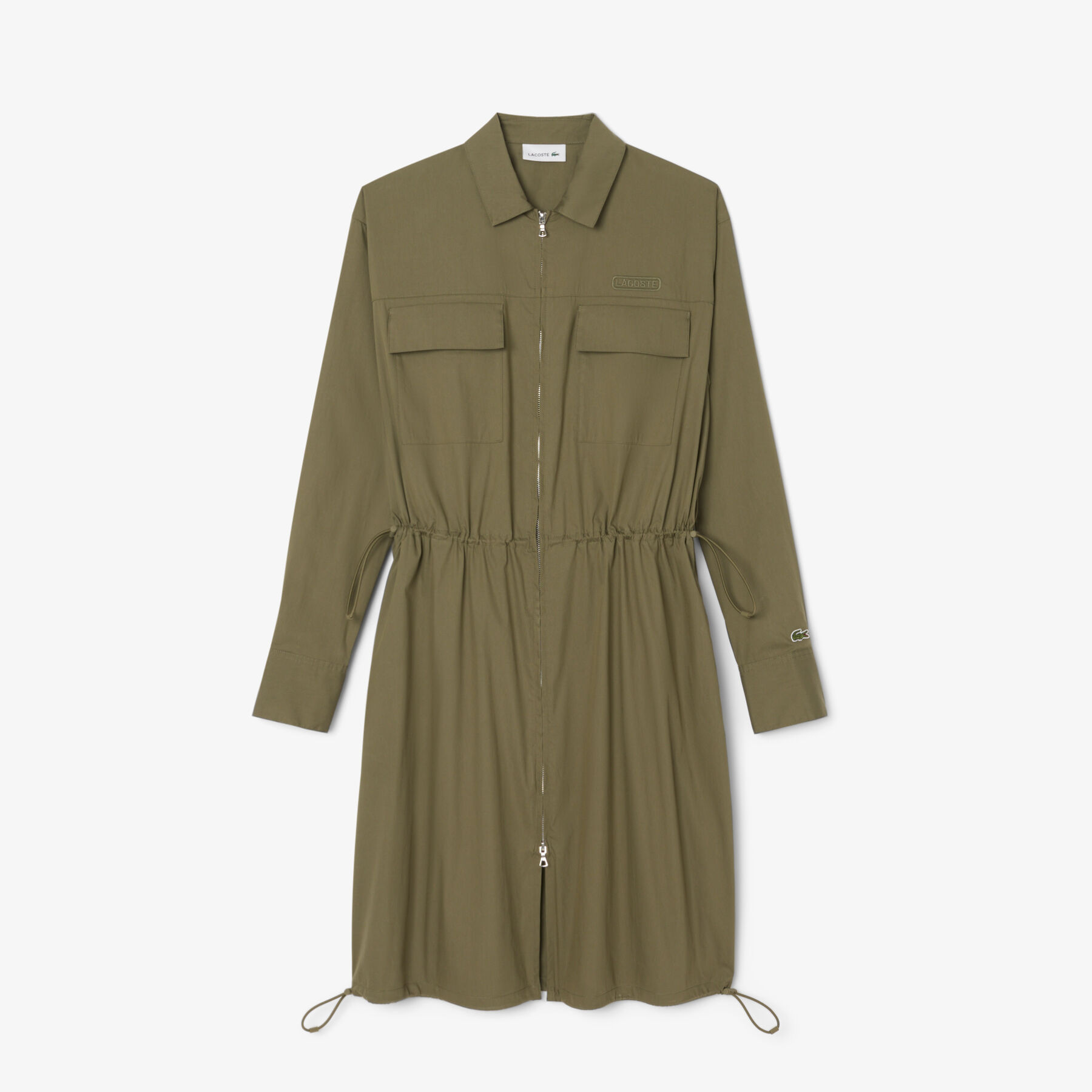 Oversized Cotton Zip Front Shirt Dress lacoste oversized cotton zip front shirt dress