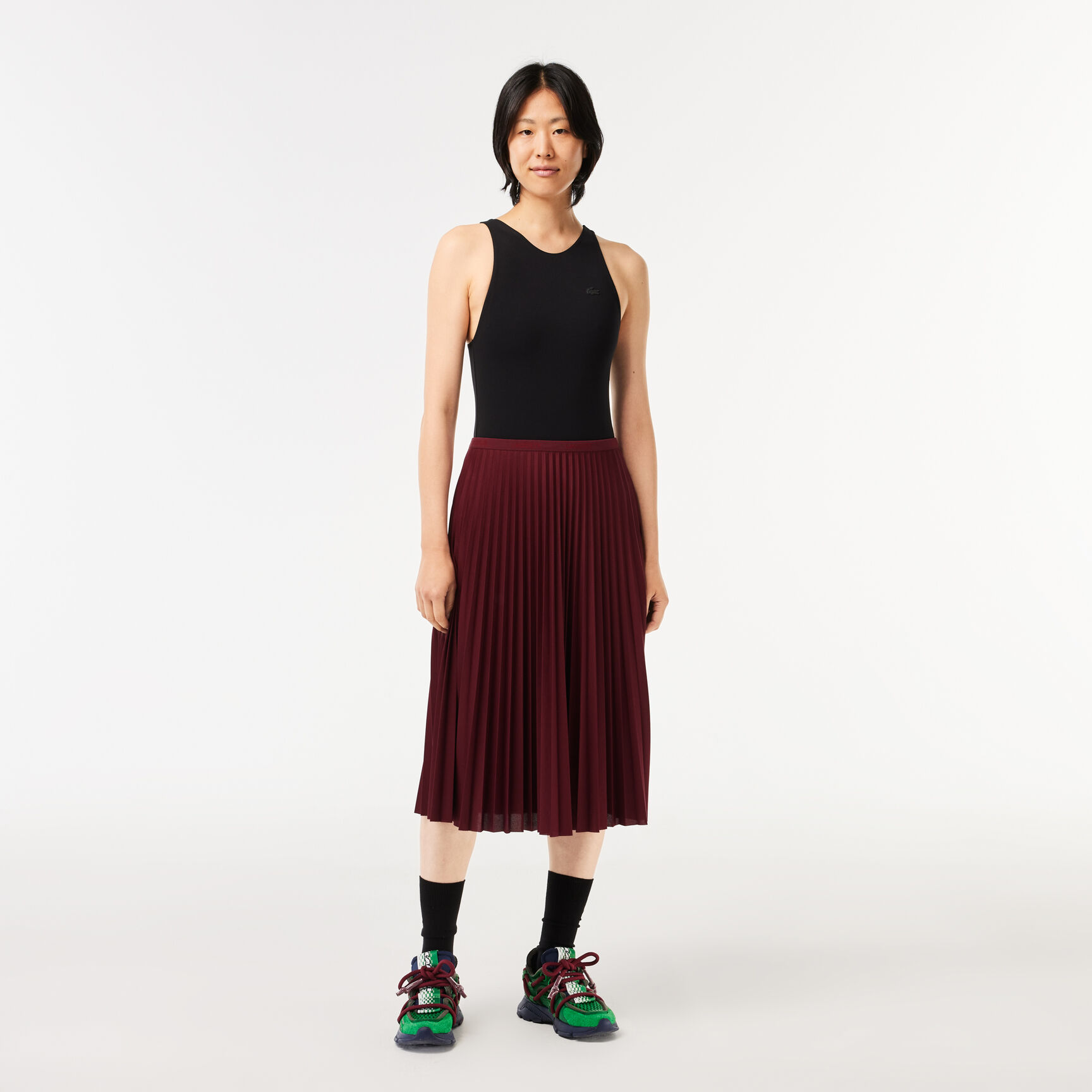 Elastic Waist Fluid Pleated Skirt