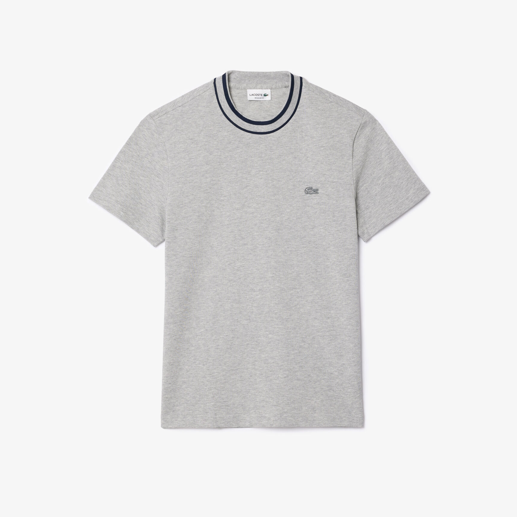 تي شيرت بياقة مخططة من بيكيه تي شيرت بياقة مخططة من بيكيه