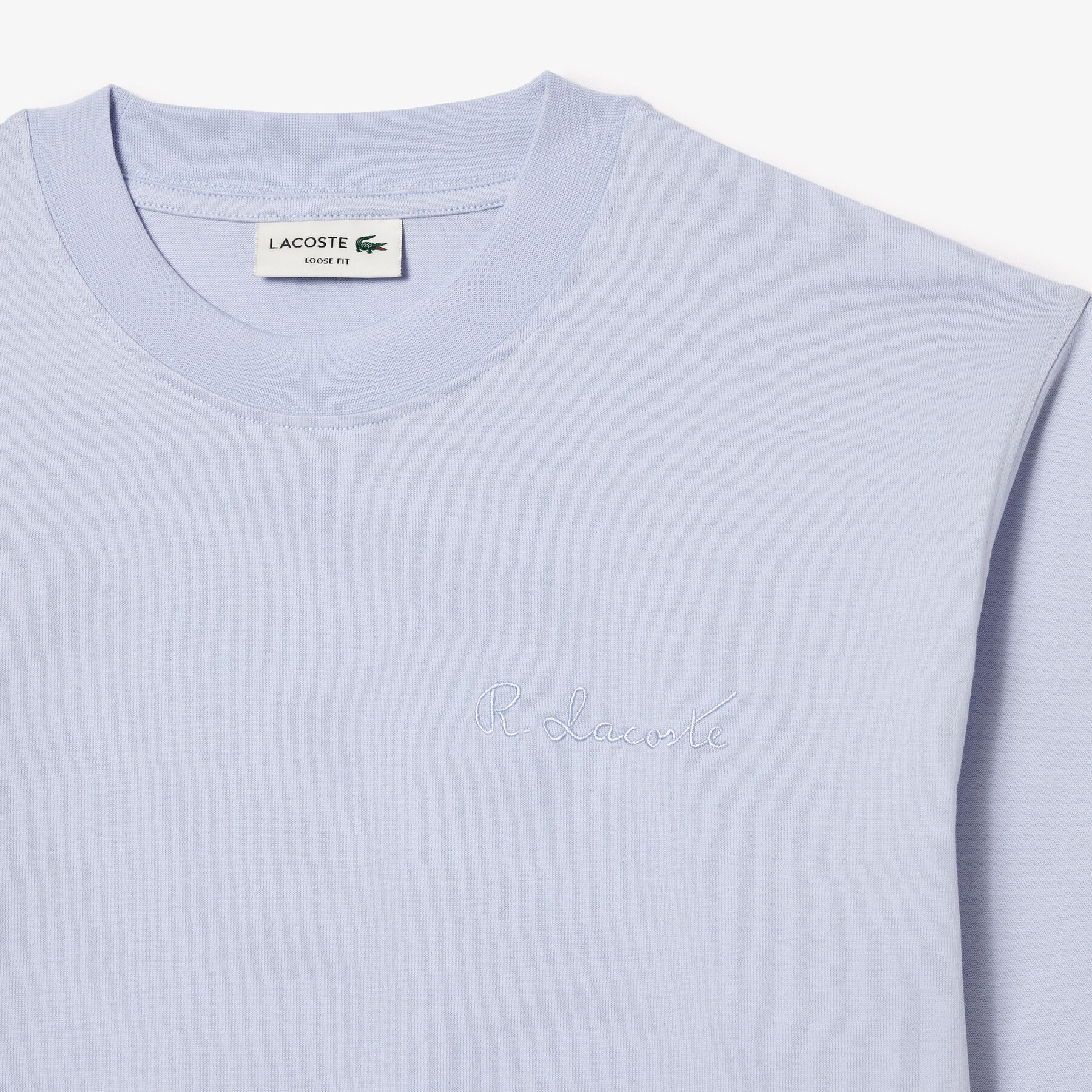 Loose Fit Heavy Cotton Lacoste Embroidery T-shirt