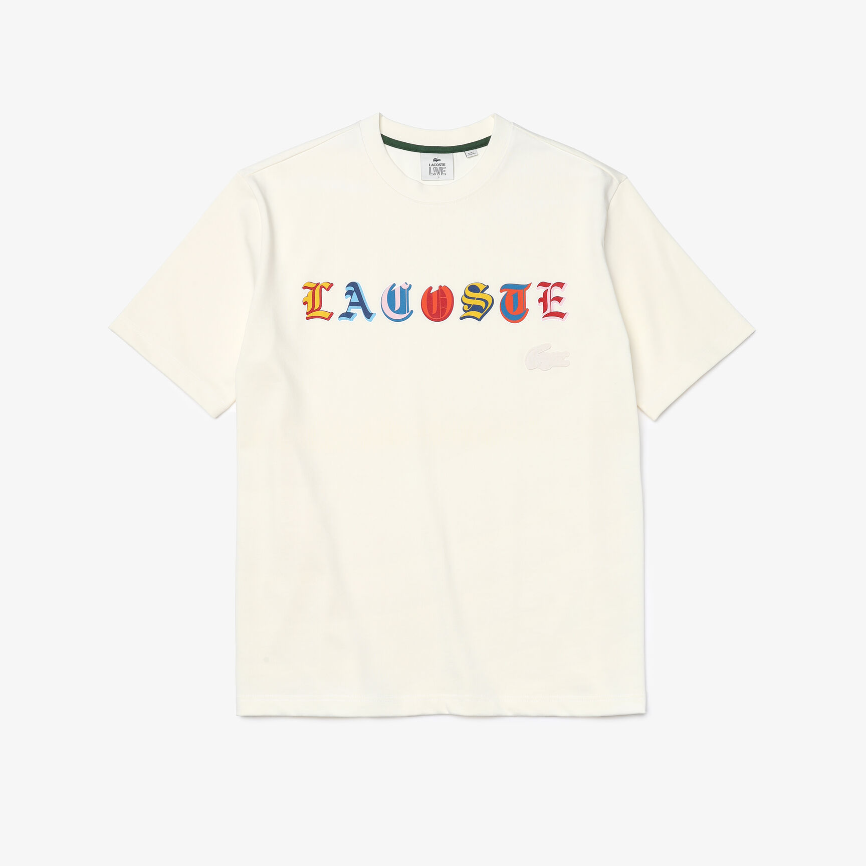 تيشيرت رجالي من القطن متعدد الألوان ذو قصة فضفاضة من مجموعة Lacoste L!VE