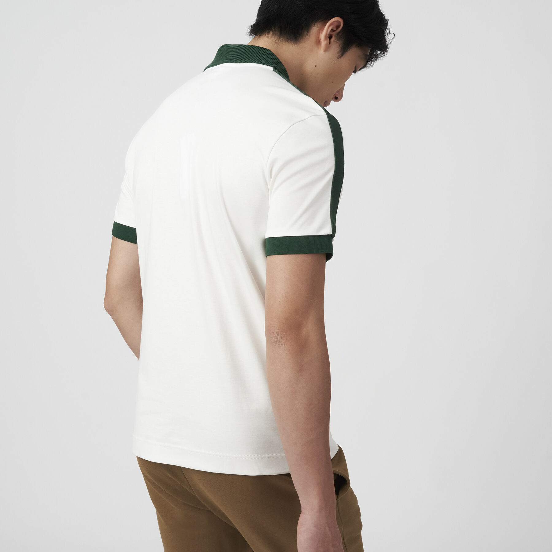 men s lacoste classic fit contrast collar polo