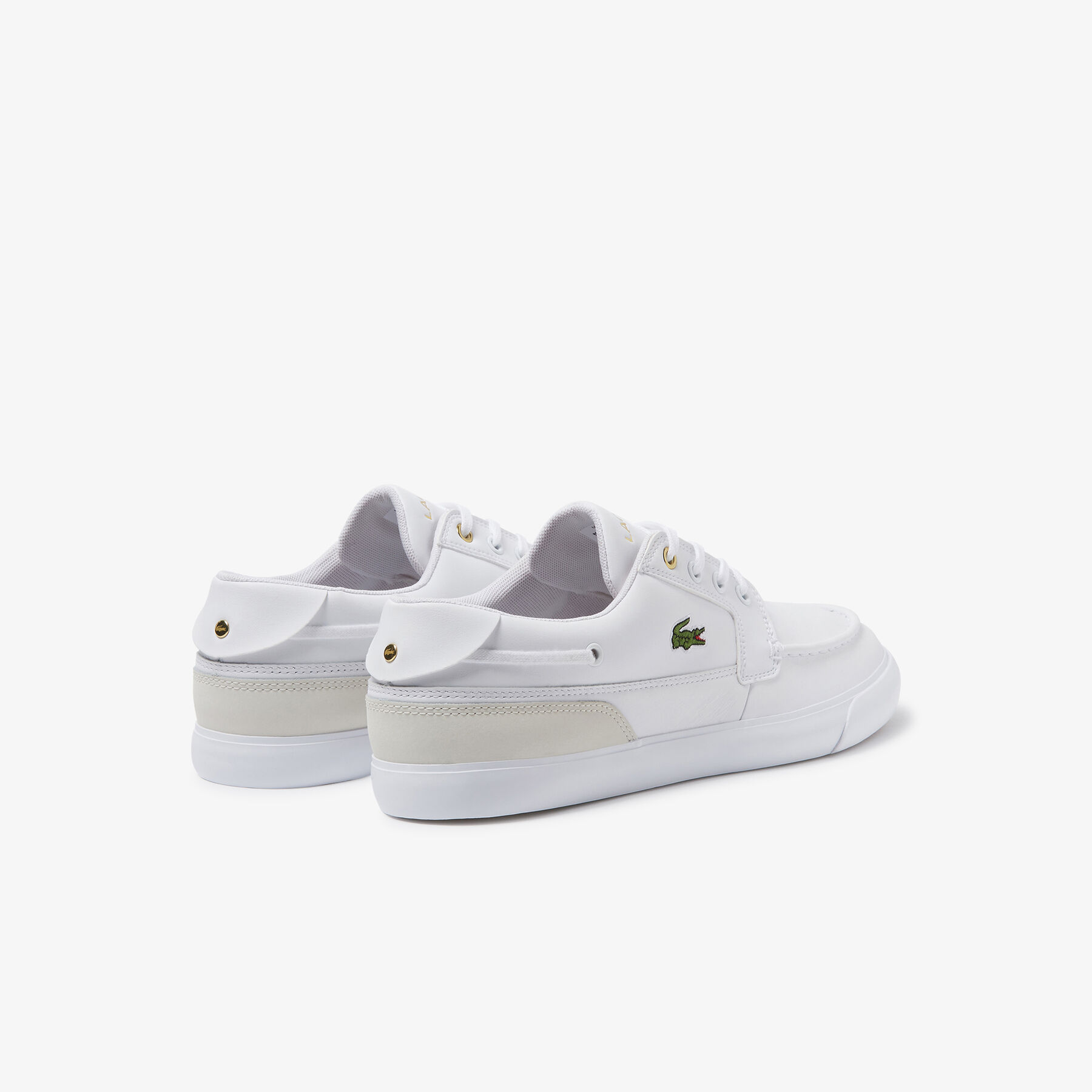 lacoste men s bayliss deck leather and synthetic boat shoes