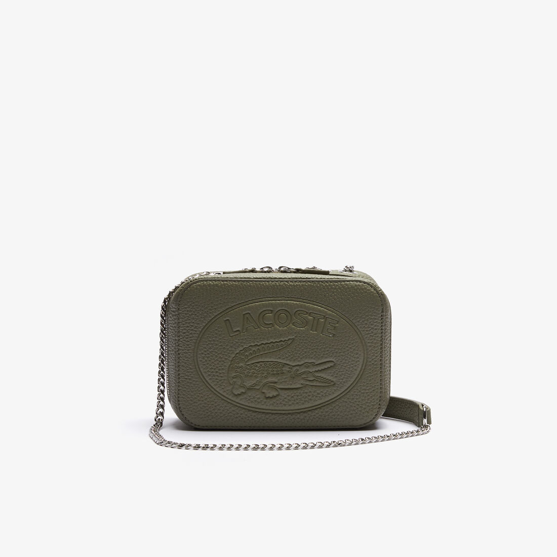 حقيبة كتف بسحاب من الجلد المحبب مجموعة Croco Crew للنساء