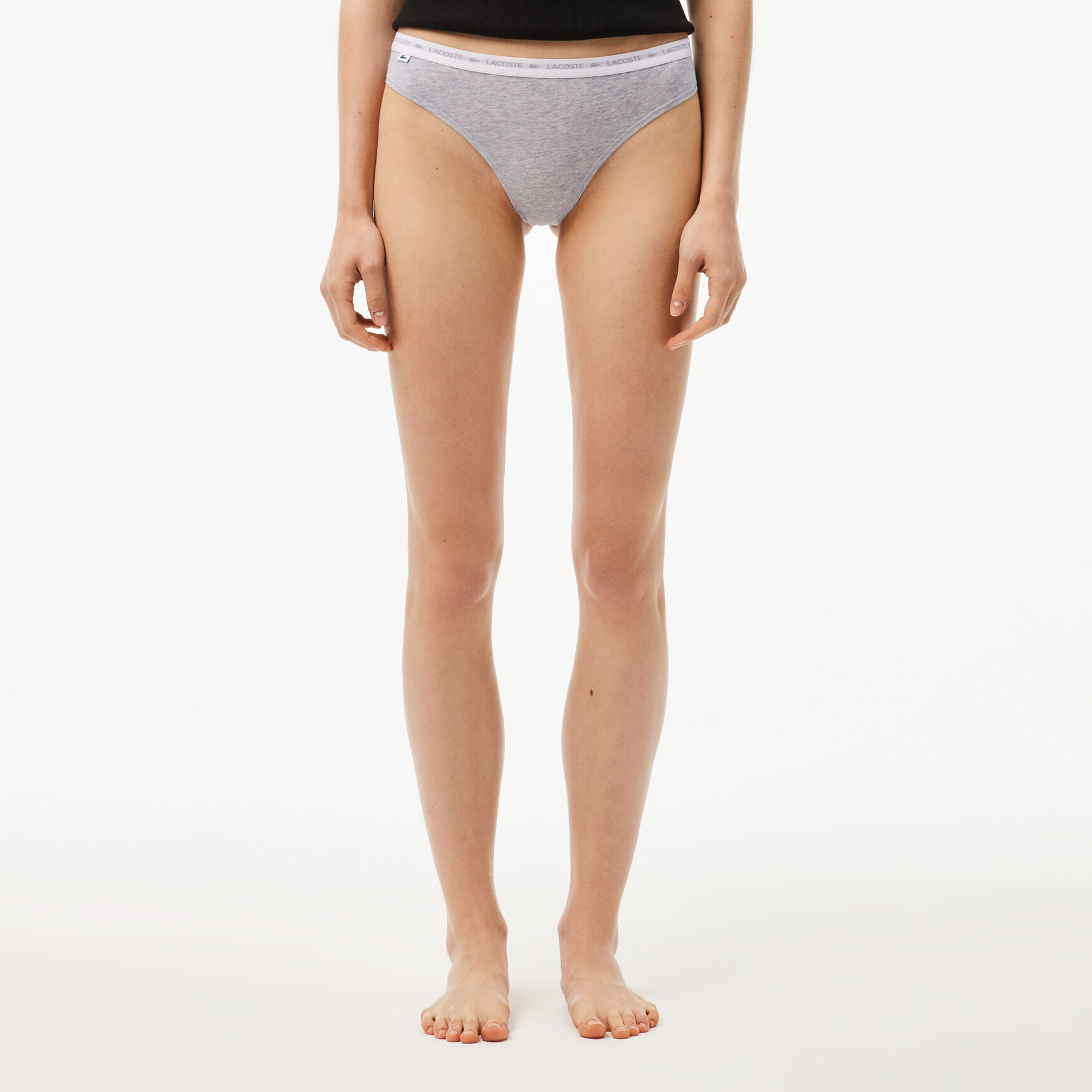 طقم ثونغ قطن مطاطي بتصميم رفيع ، 3 قطع