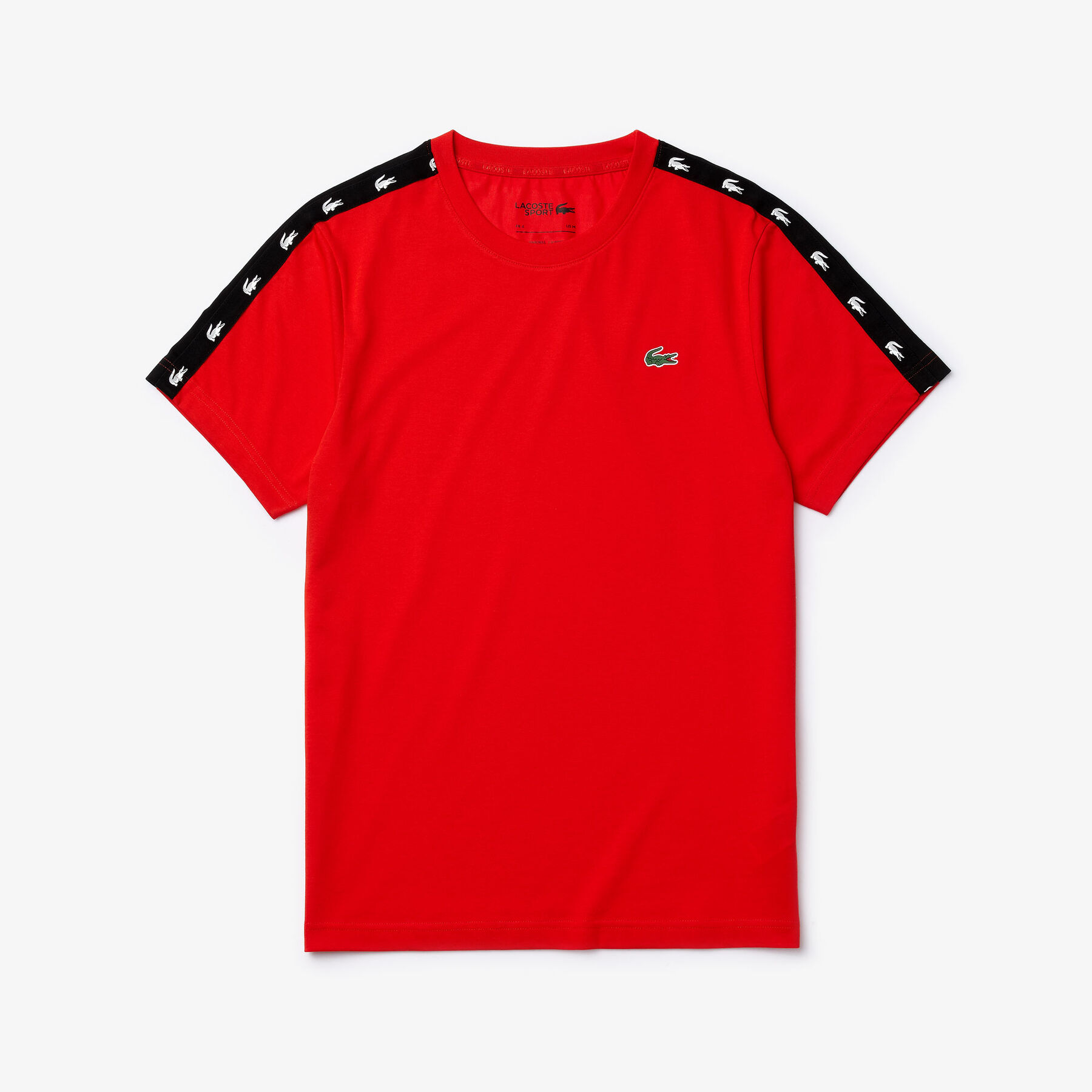 men s lacoste sport crocodile striped breathable piqu  t shirt