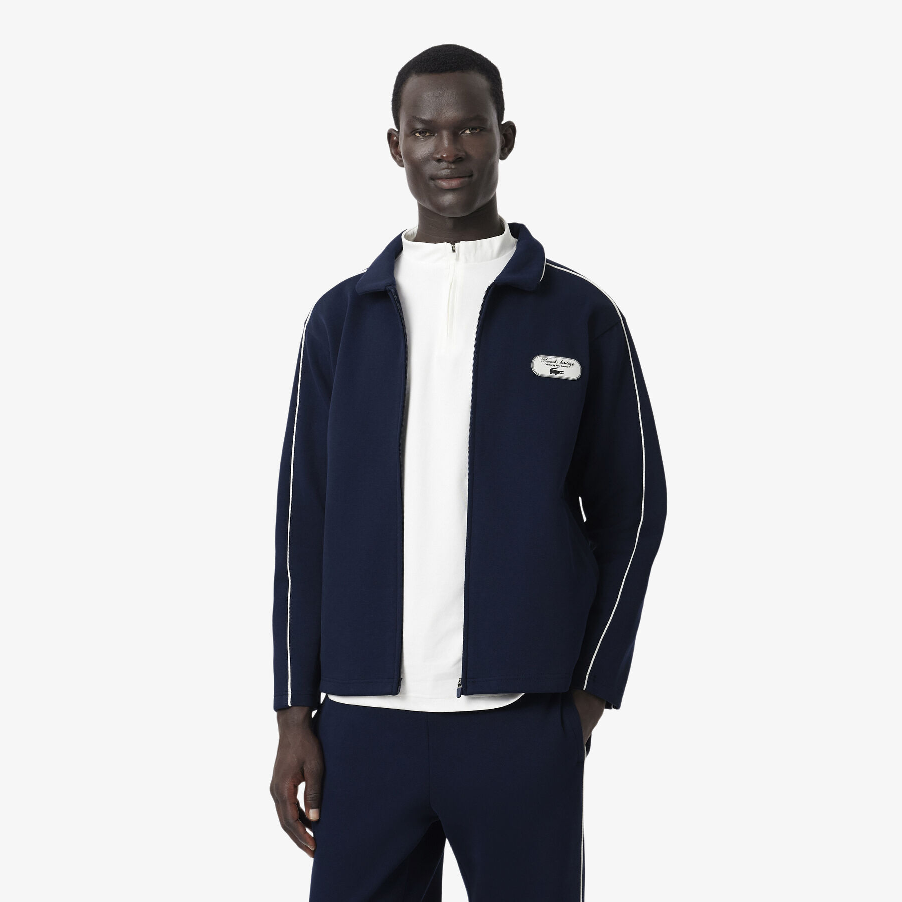 Tennis Heritage Zipped Badge Accent Sweatshirt lacoste tennis heritage zipped badge accent sweatshirt