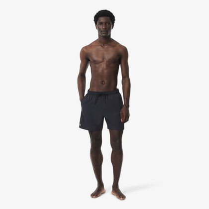 Mid Length Monochrome Swim Trunks