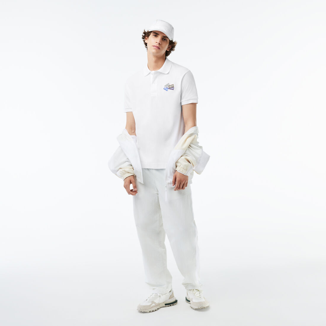 Cotton Pique L.12.12 Badge Detail Polo Shirt Cotton Pique L.12.12 Badge Detail Polo Shirt