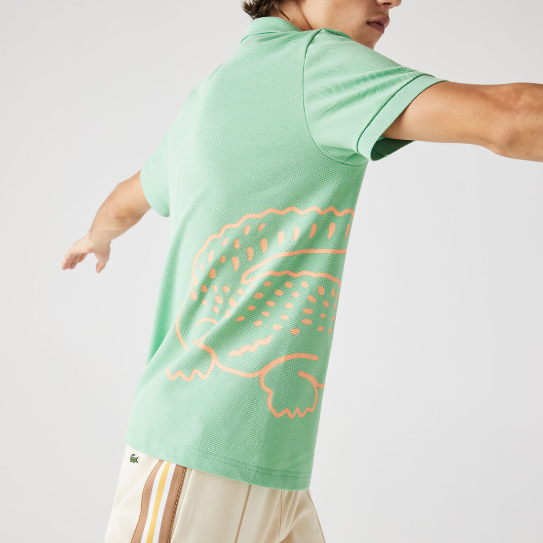 قميص بولو من بيكيه القطن للرجال قصة عادية وطباعة التمساح قميص بولو من بيكيه القطن للرجال قصة عادية وطباعة التمساح