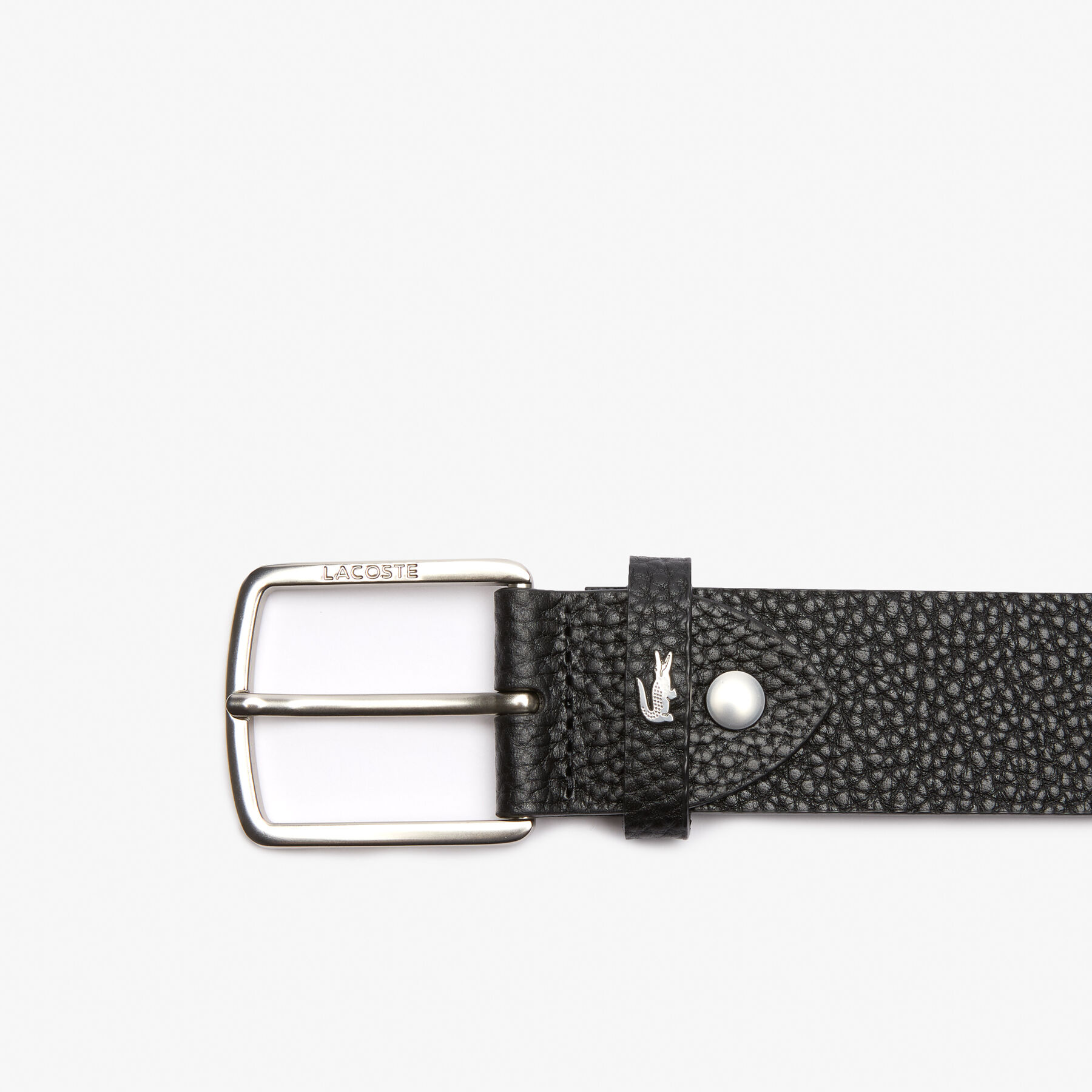 Men's Lacoste Engraved Square Buckle Grained Leather Belt men s lacoste engraved square buckle grained leather belt