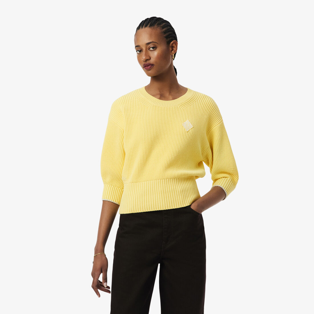 سترة قطنية برقبة دائرية