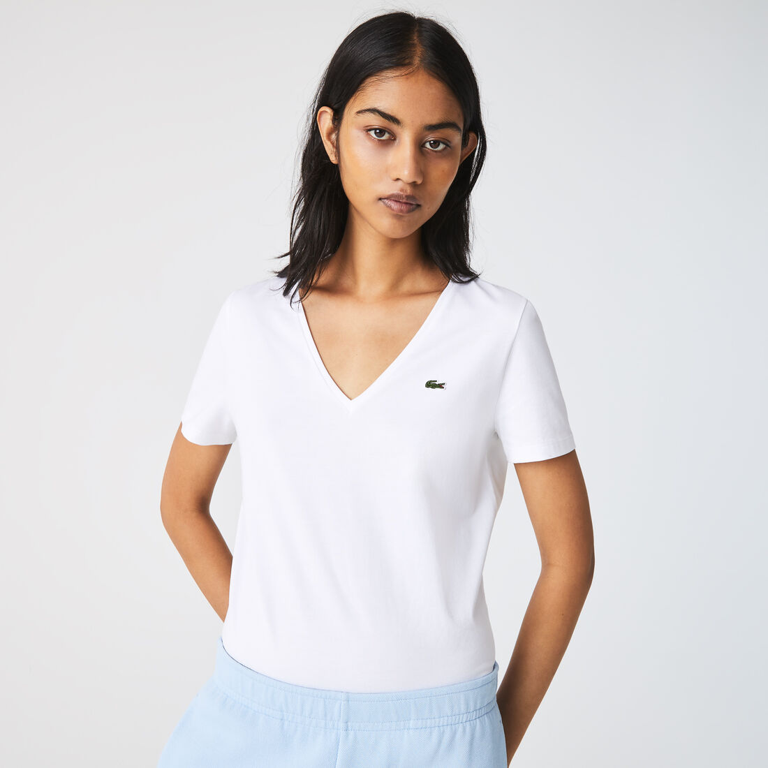 تي شيرت بقصّة عادية وطبعة مميزة لكلمة Lacoste تي شيرت بقصّة عادية وطبعة مميزة لكلمة Lacoste