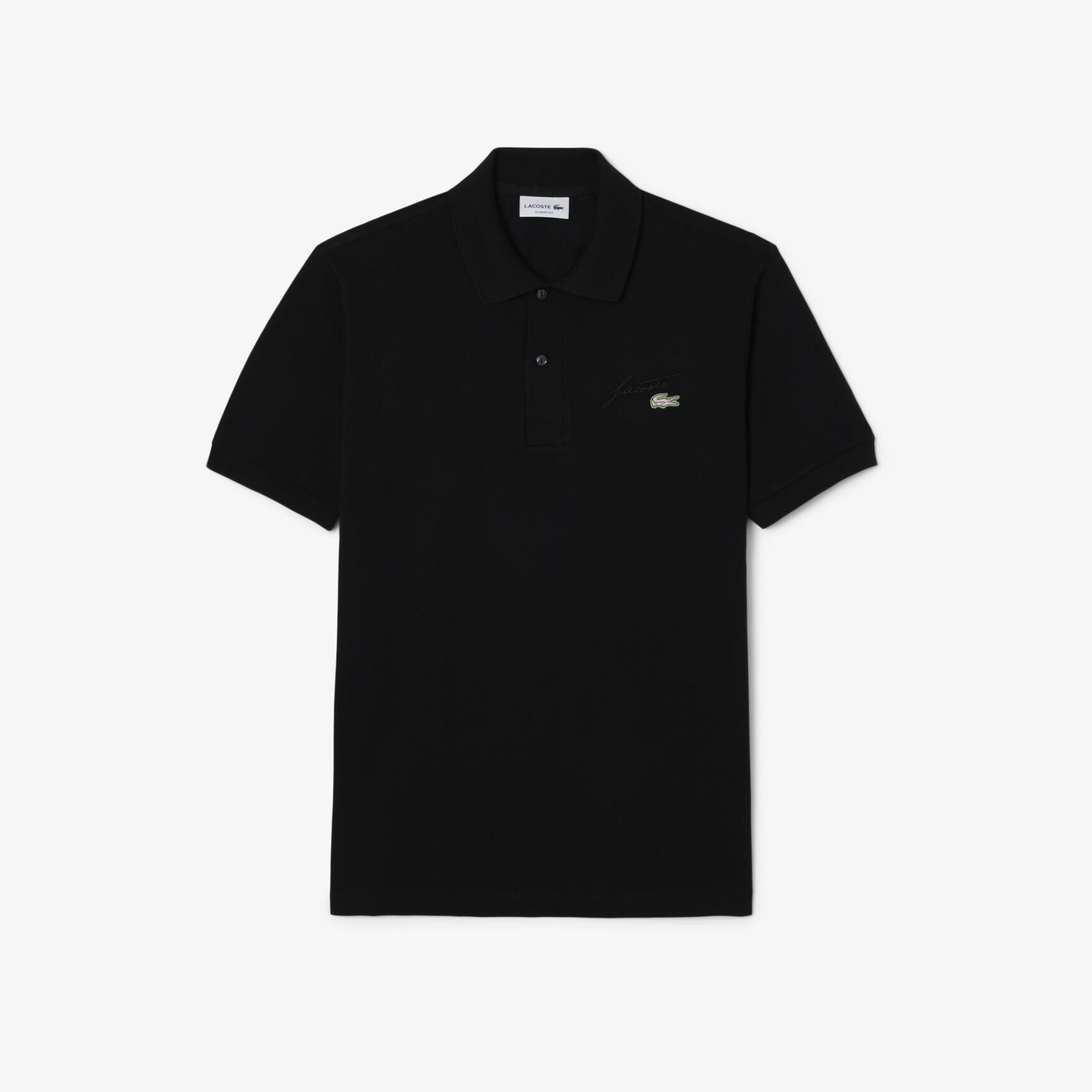 Classic Fit Embroidery Detail Pique Polo Shirt