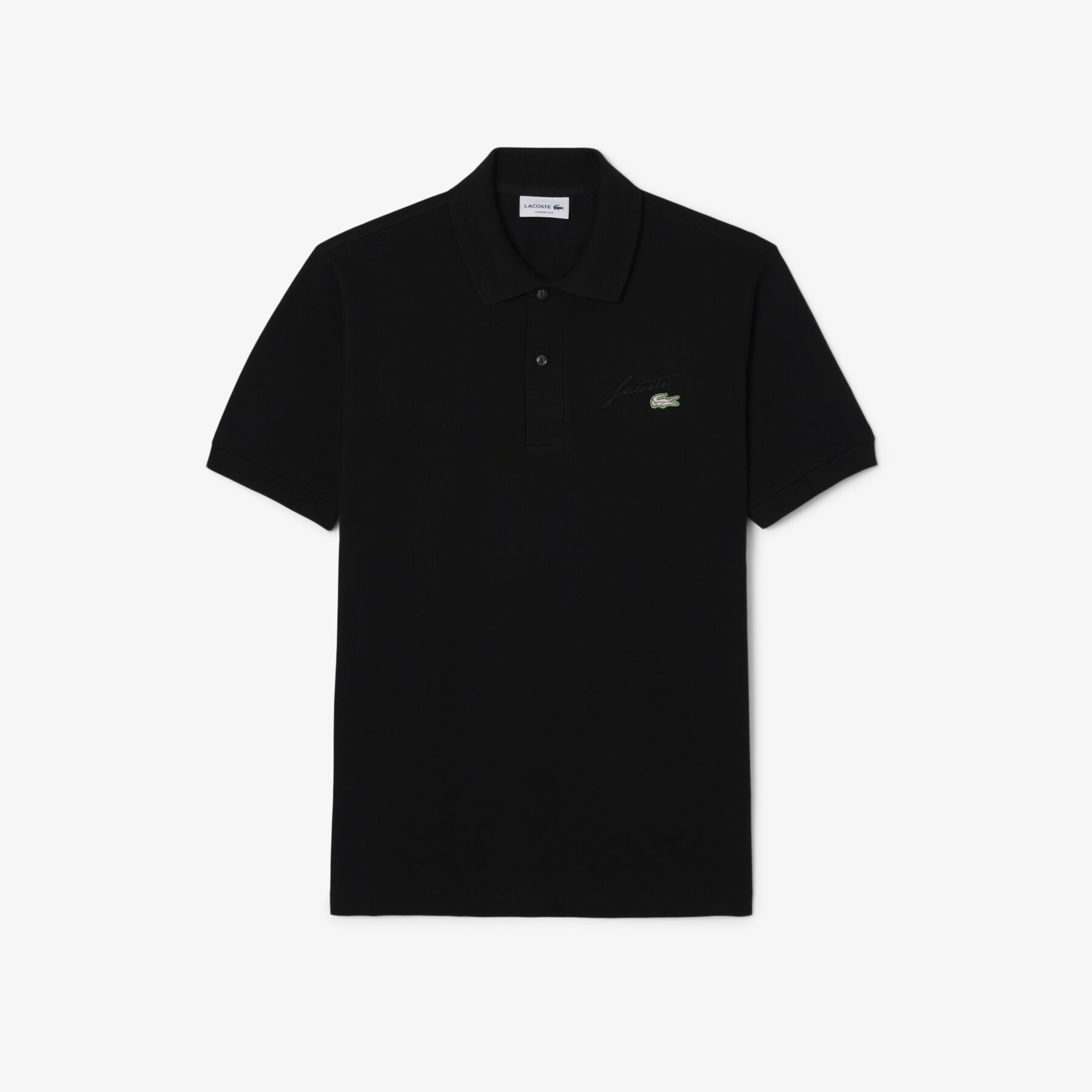 lacoste classic fit embroidery detail pique polo shirt