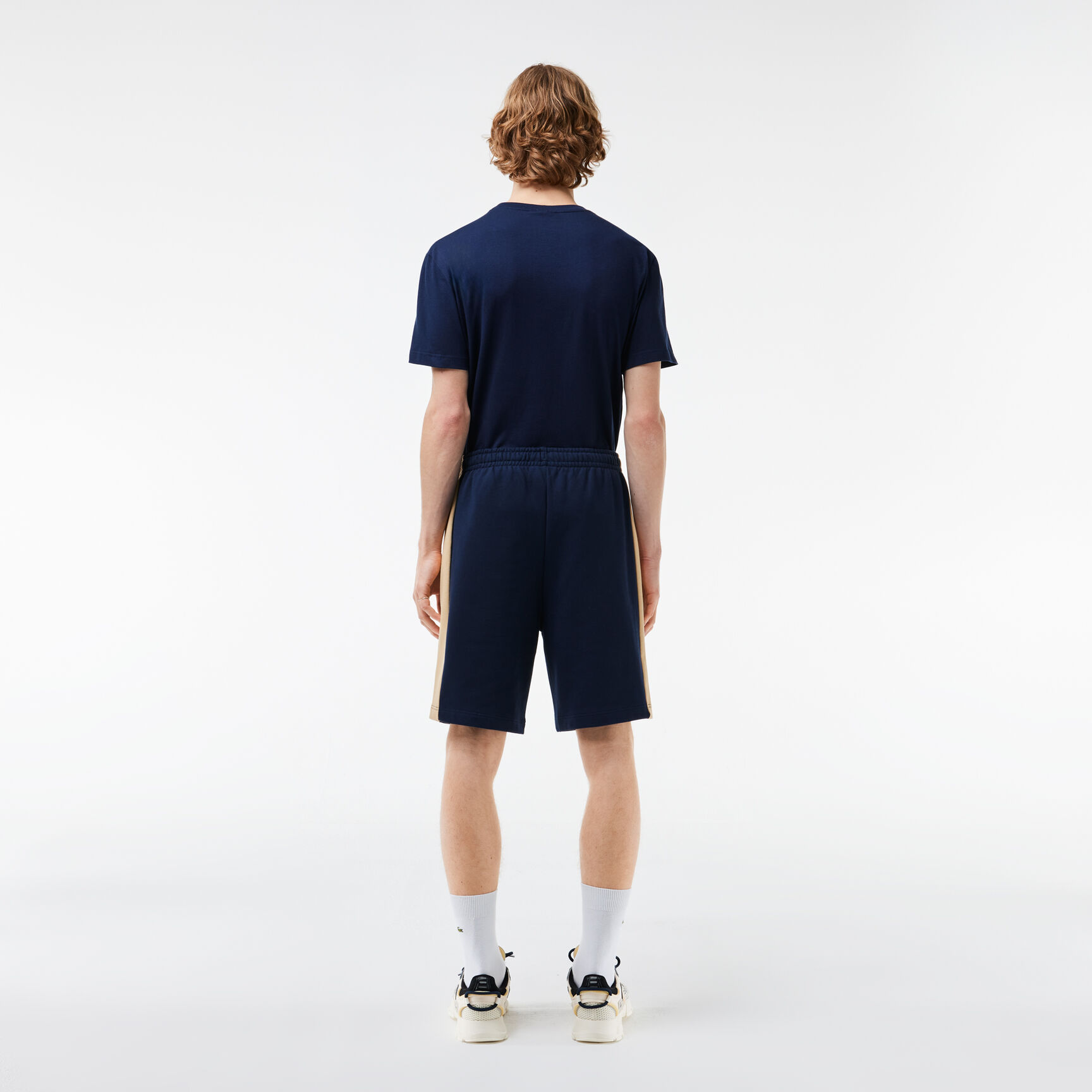 Printed Unbrushed Fleece Colourblock Jogger Shorts