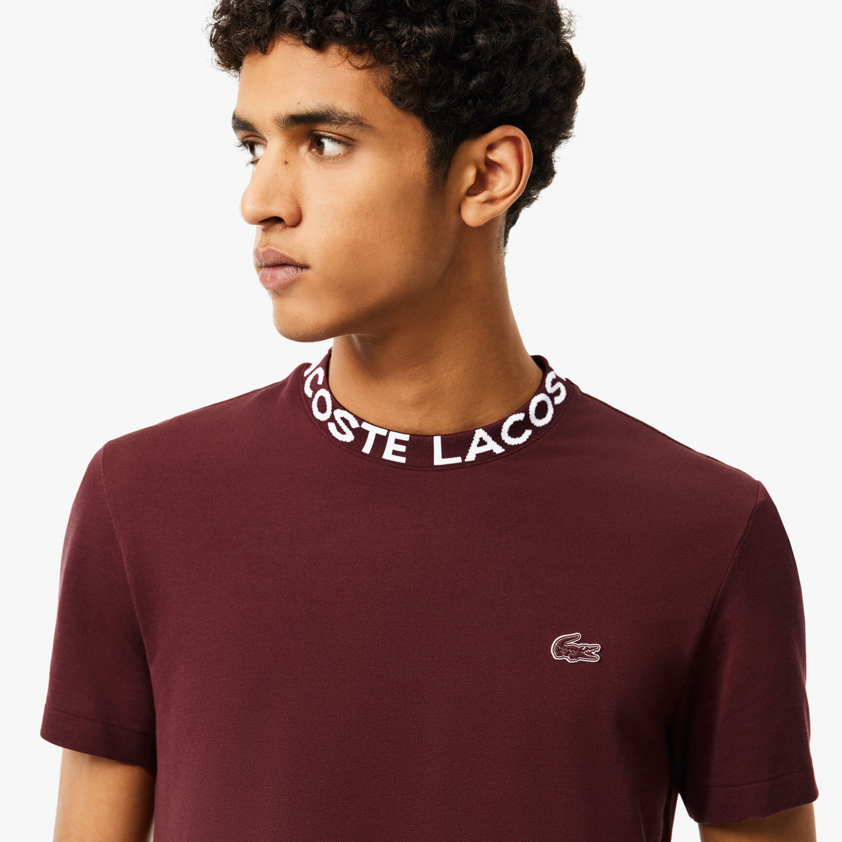 Jacquard Neck Pique T-shirt Jacquard Neck Pique T-shirt