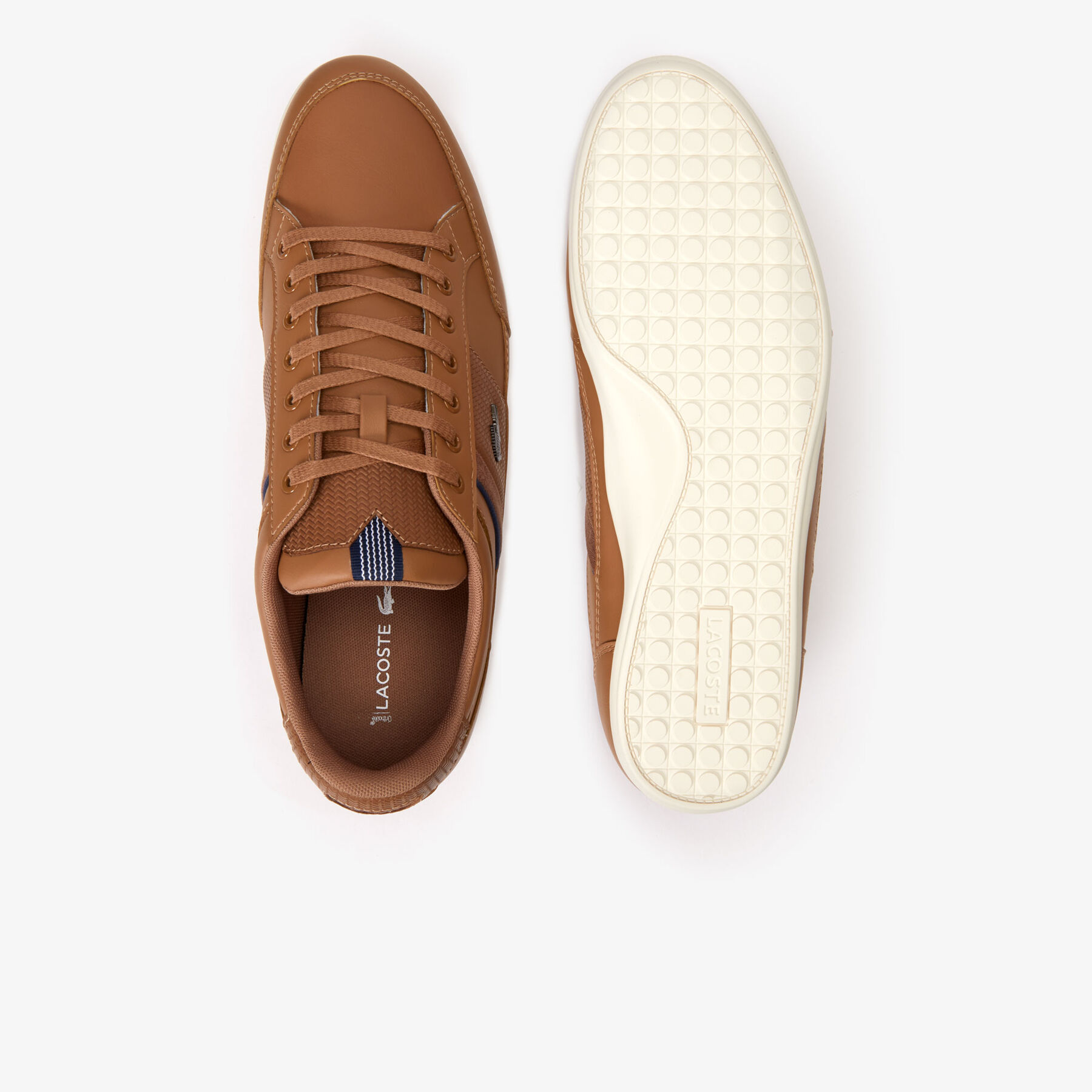 lacoste men s chaymon leather and synthetic trainers