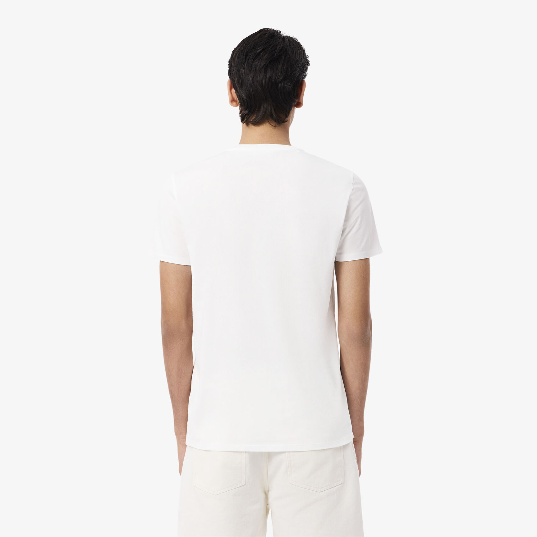 تي شيرت خفيف الوزن من القطن بيما برقبة على شكل حرف V