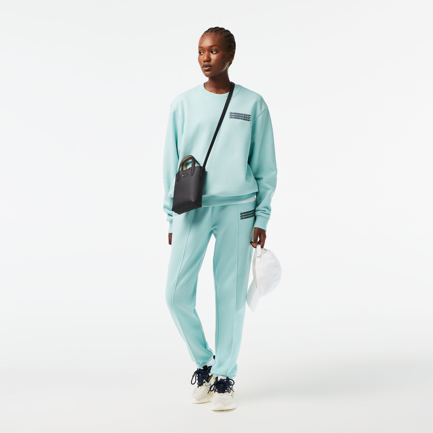 سويت شيرت لاكوست صوف بارز الملمس بطبعة للنساء