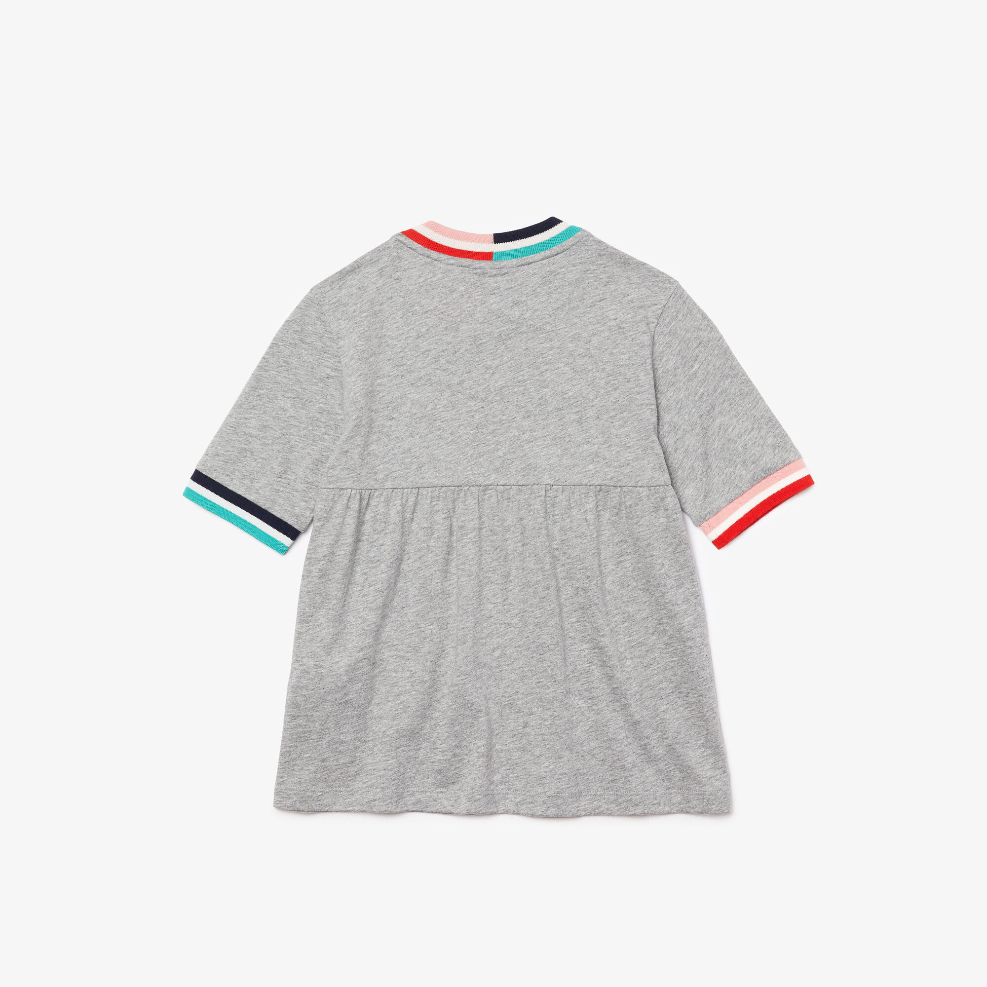 Girls’ Striped Accents Flounced Cotton T-shirt