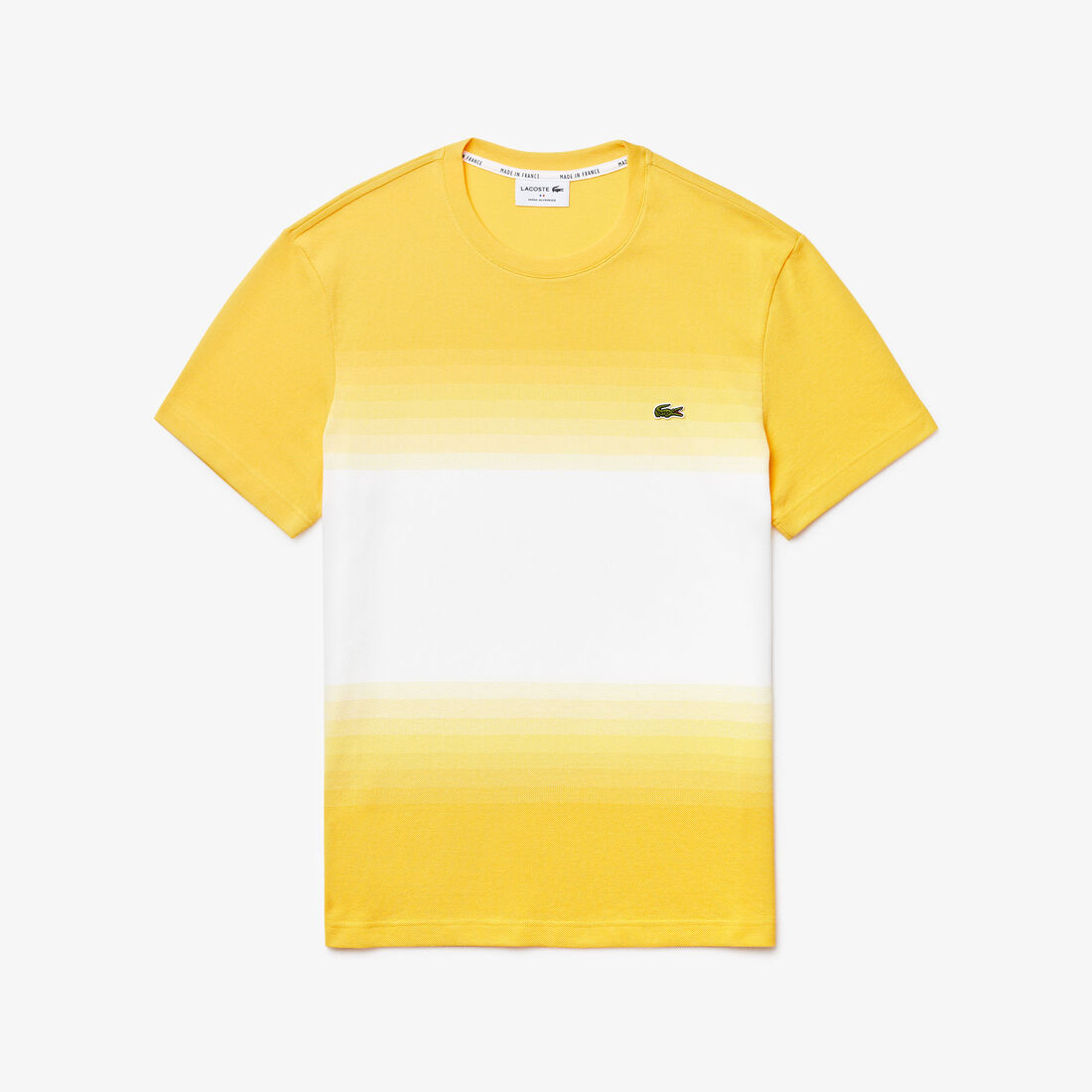 قميص تي-شيرت بفتحة رقبة مستديرة محيك من قطن بيكيه من مجموعة Made in France للرجال قميص تي-شيرت بفتحة رقبة مستديرة محيك من قطن بيكيه من مجموعة Made in France للرجال