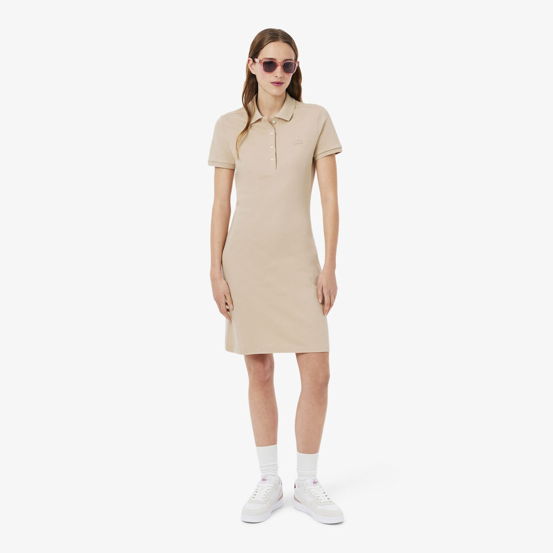 Slim Fit Stretch Petit Pique Polo Dress