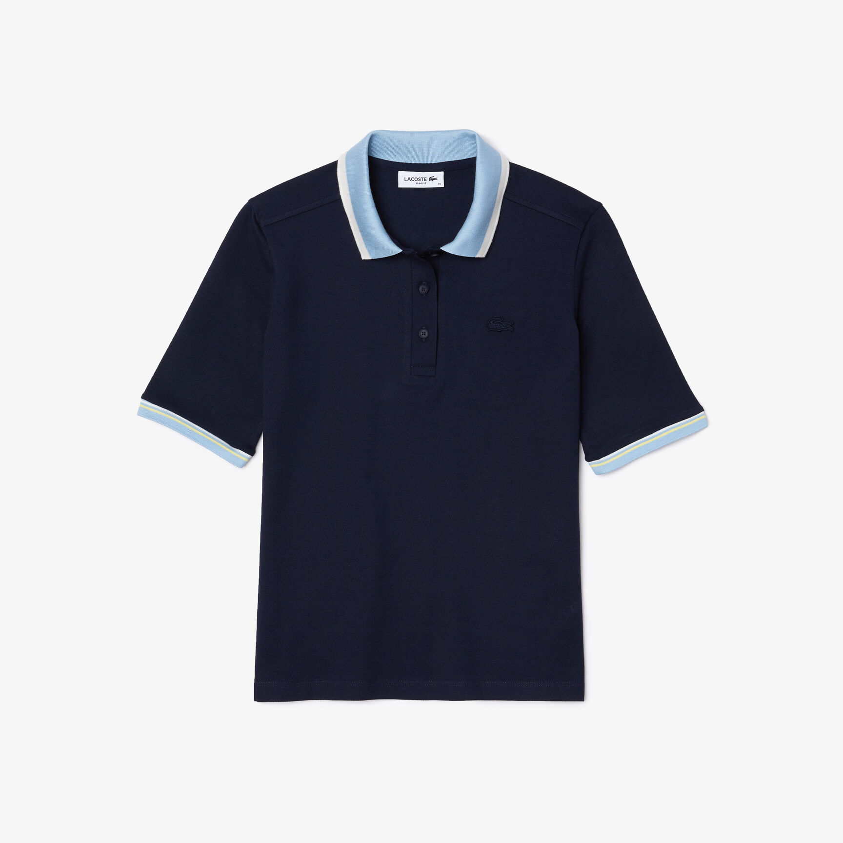 Women&rsquo;s Lacoste Slim Fit Colored Neck Stretch Cotton Piqu&eacute; Polo