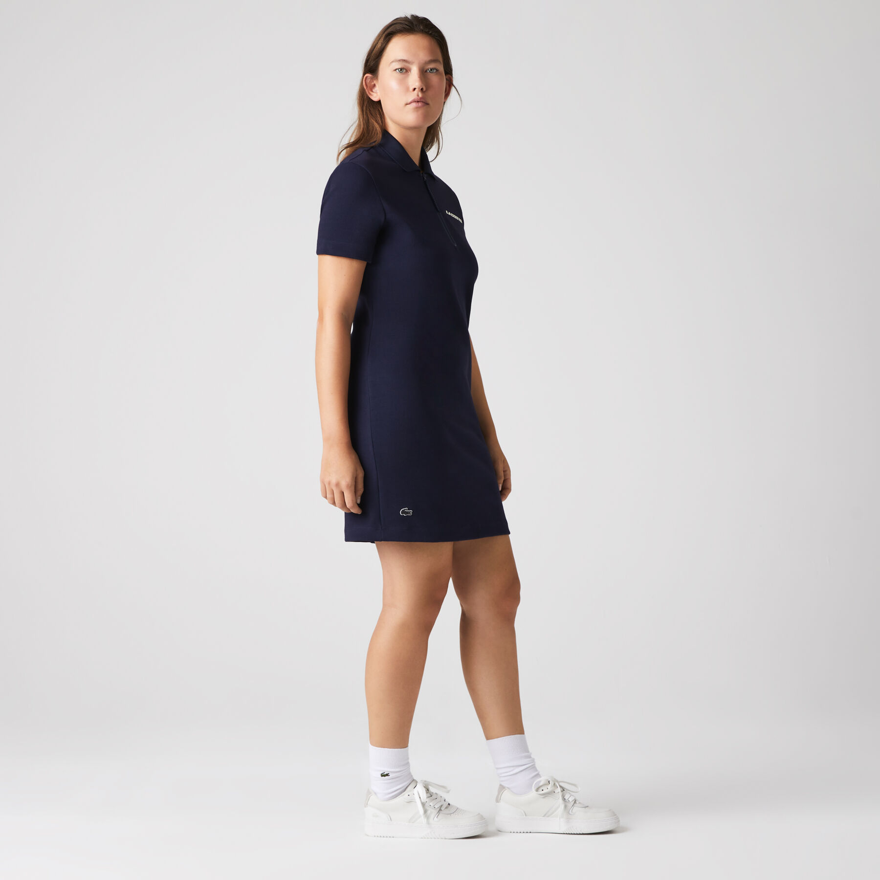 Women's Contrast Branded Two-Ply Jersey Polo Dress lacoste women s contrast branded two ply jersey polo dress