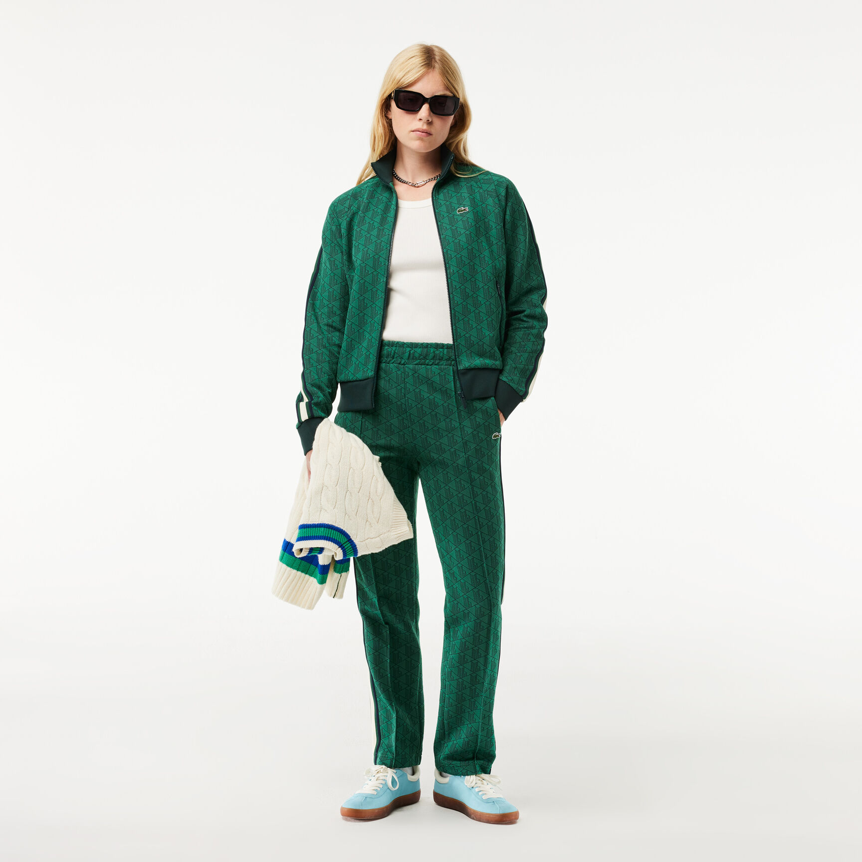 Paris High Neck Zipped Jacquard Monogram Sweatshirt Paris High Neck Zipped Jacquard Monogram Sweatshirt