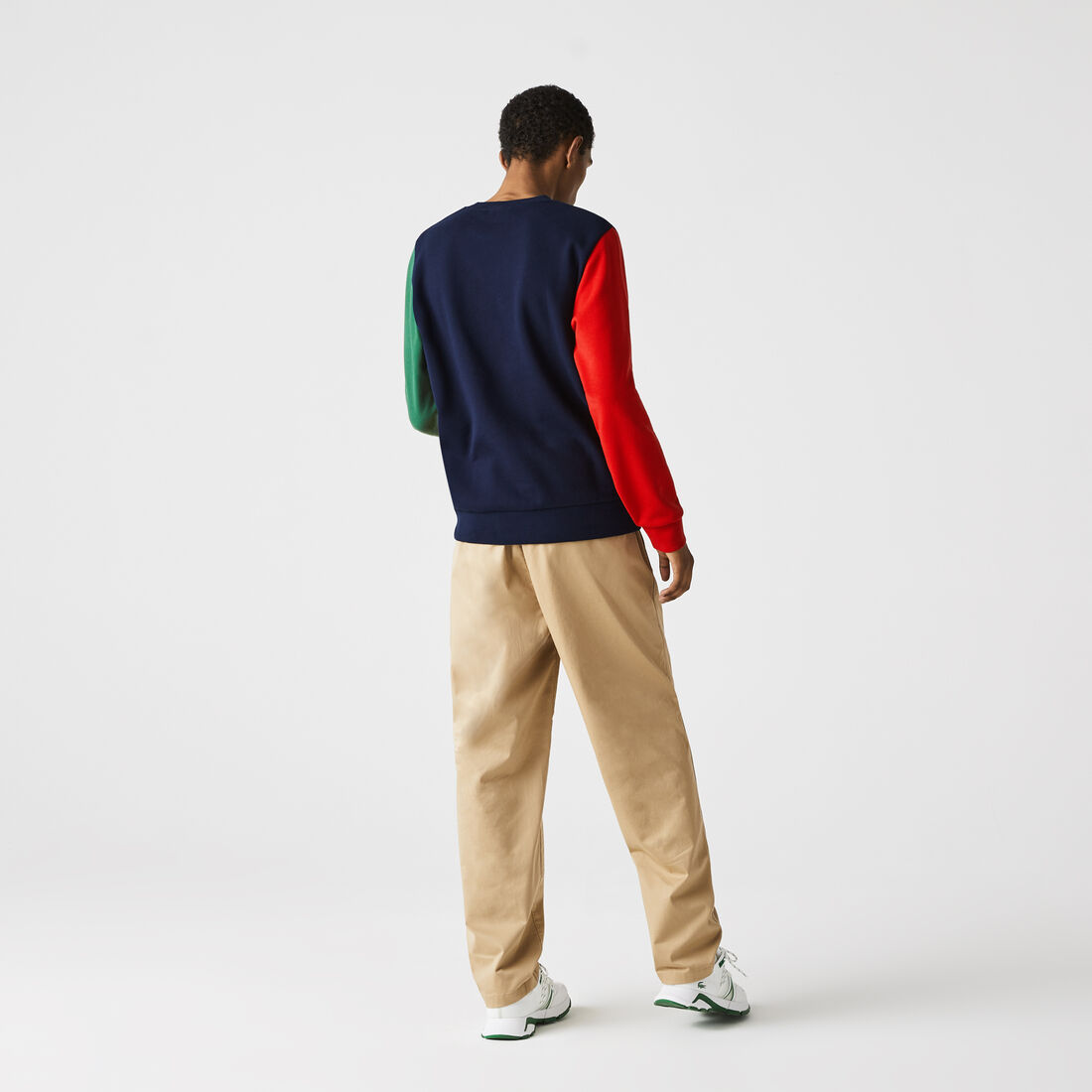 Men's Crew Neck Colour-block Cotton Fleece Sweatshirt Men's Crew Neck Colour-block Cotton Fleece Sweatshirt