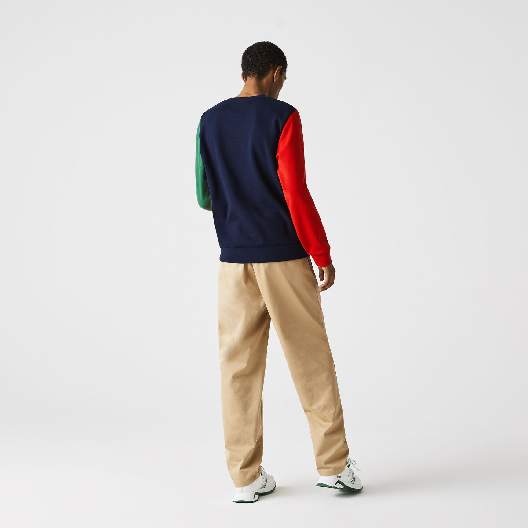 Men's Crew Neck Colour-block Cotton Fleece Sweatshirt Men's Crew Neck Colour-block Cotton Fleece Sweatshirt