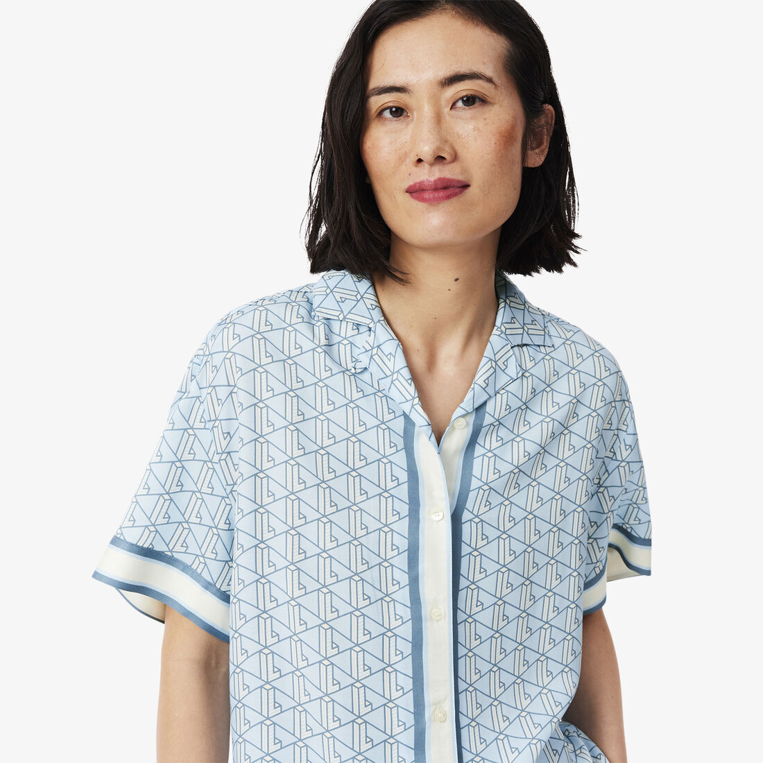 Oversized Monogram Print Shirt Oversized Monogram Print Shirt
