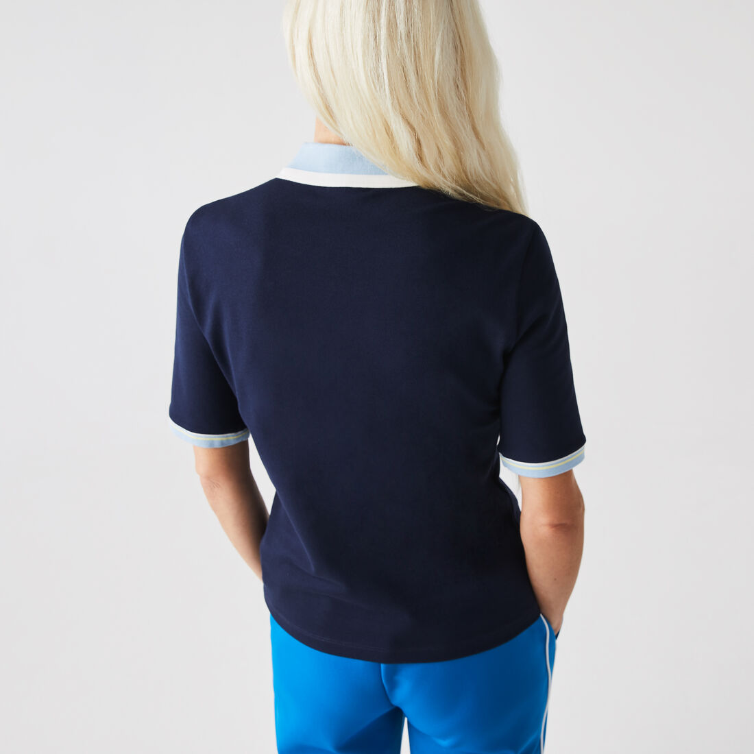 Women’s Lacoste Slim Fit Colored Neck Stretch Cotton Piqué Polo Women’s Lacoste Slim Fit Colored Neck Stretch Cotton Piqué Polo