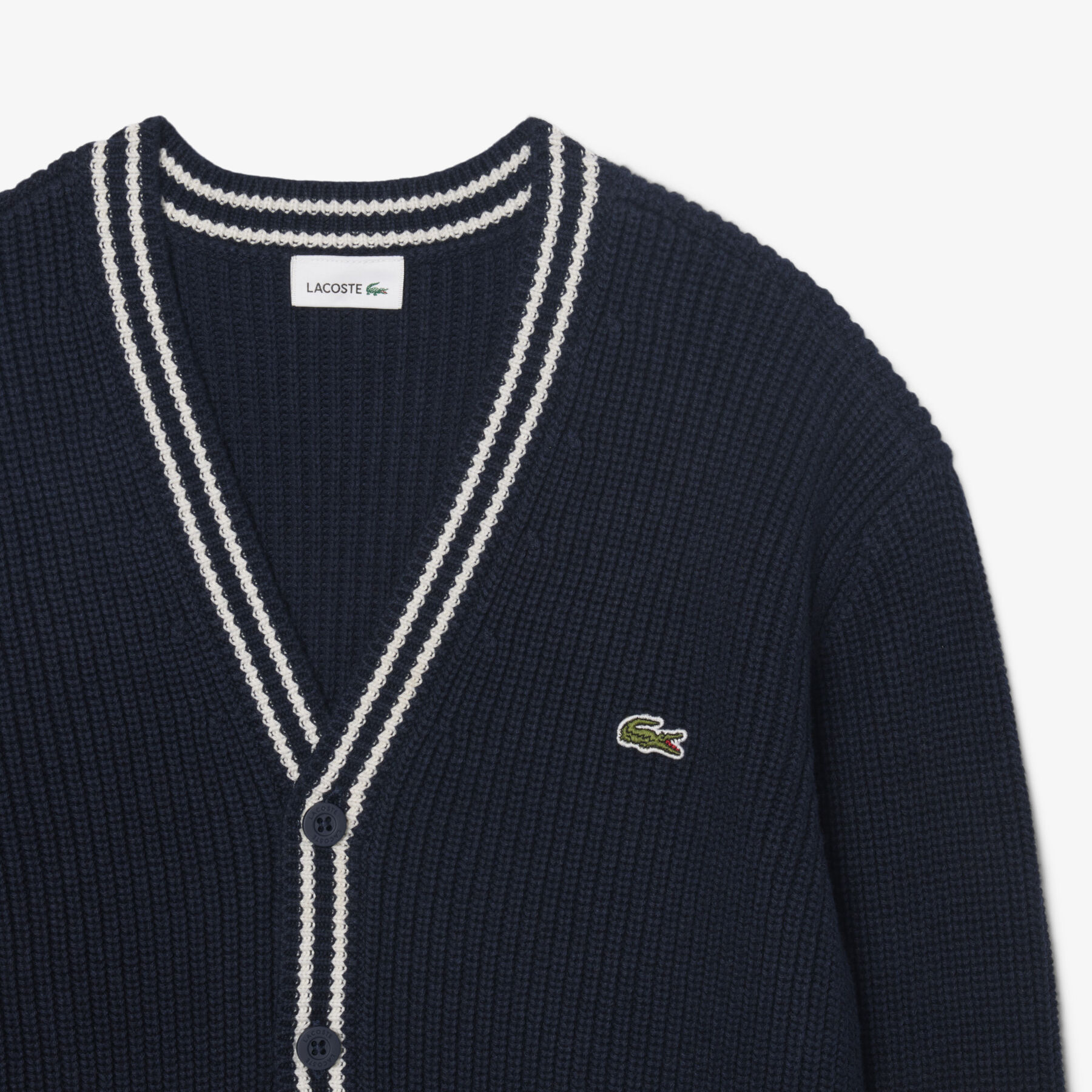 Cotton and Wool Cardigan lacoste cotton and wool cardigan