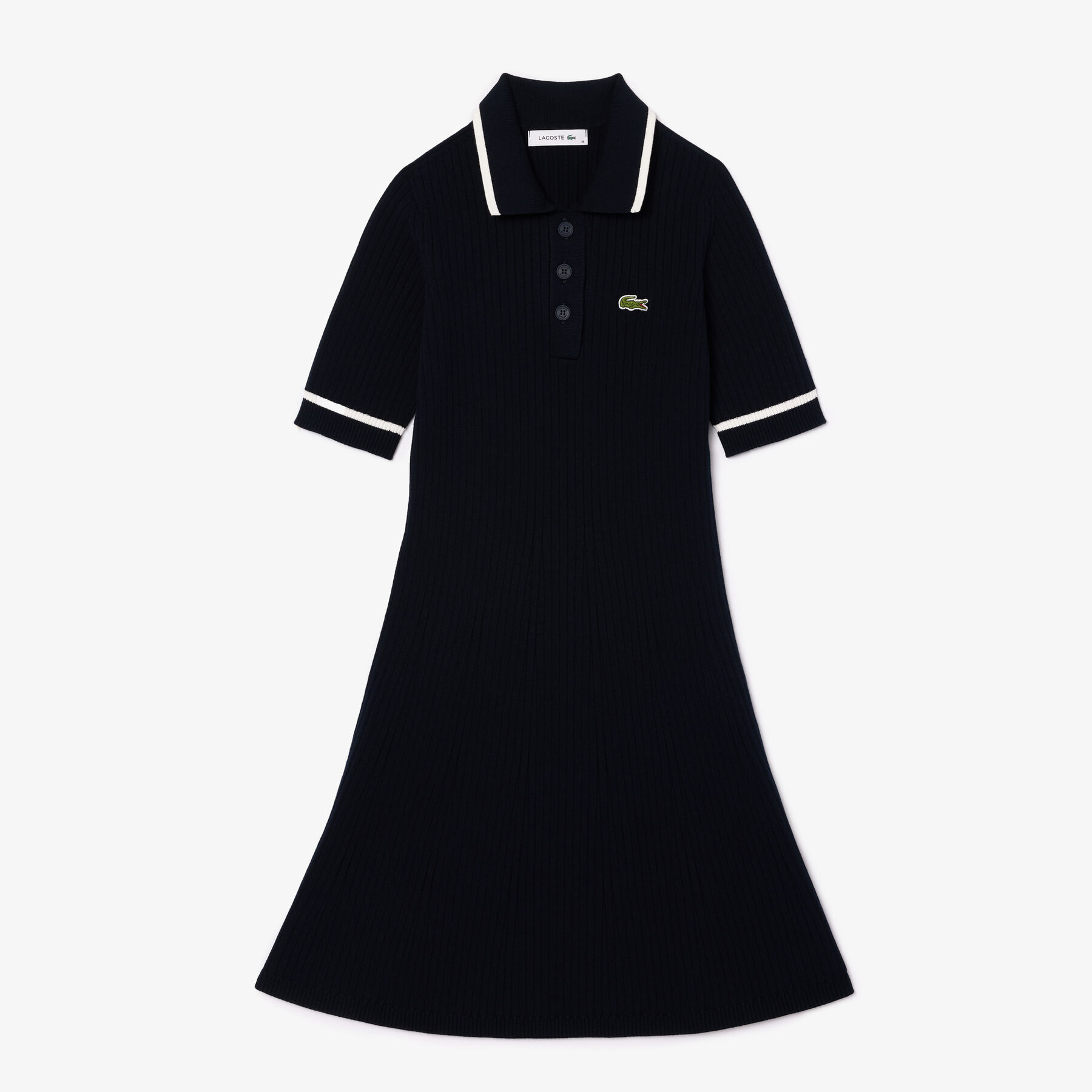 3D Seamless Flared Polo Dress lacoste 3d seamless flared polo dress