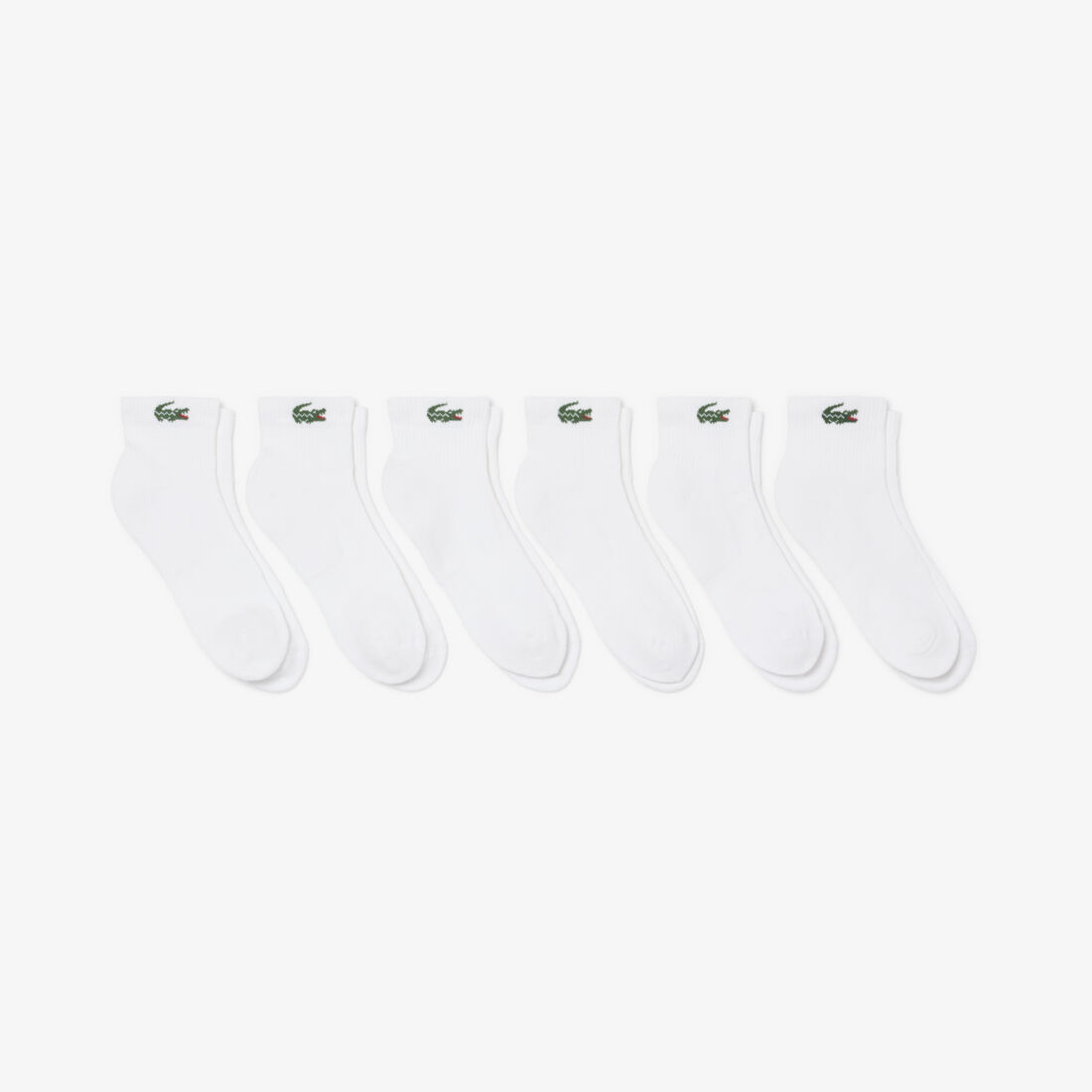 lacoste 6 pack striped cotton ankle socks