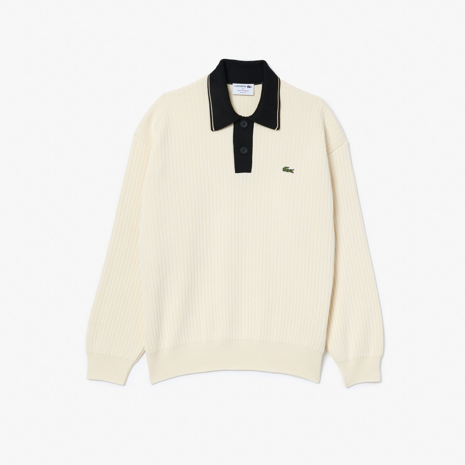 lacoste french made polo collar sweater