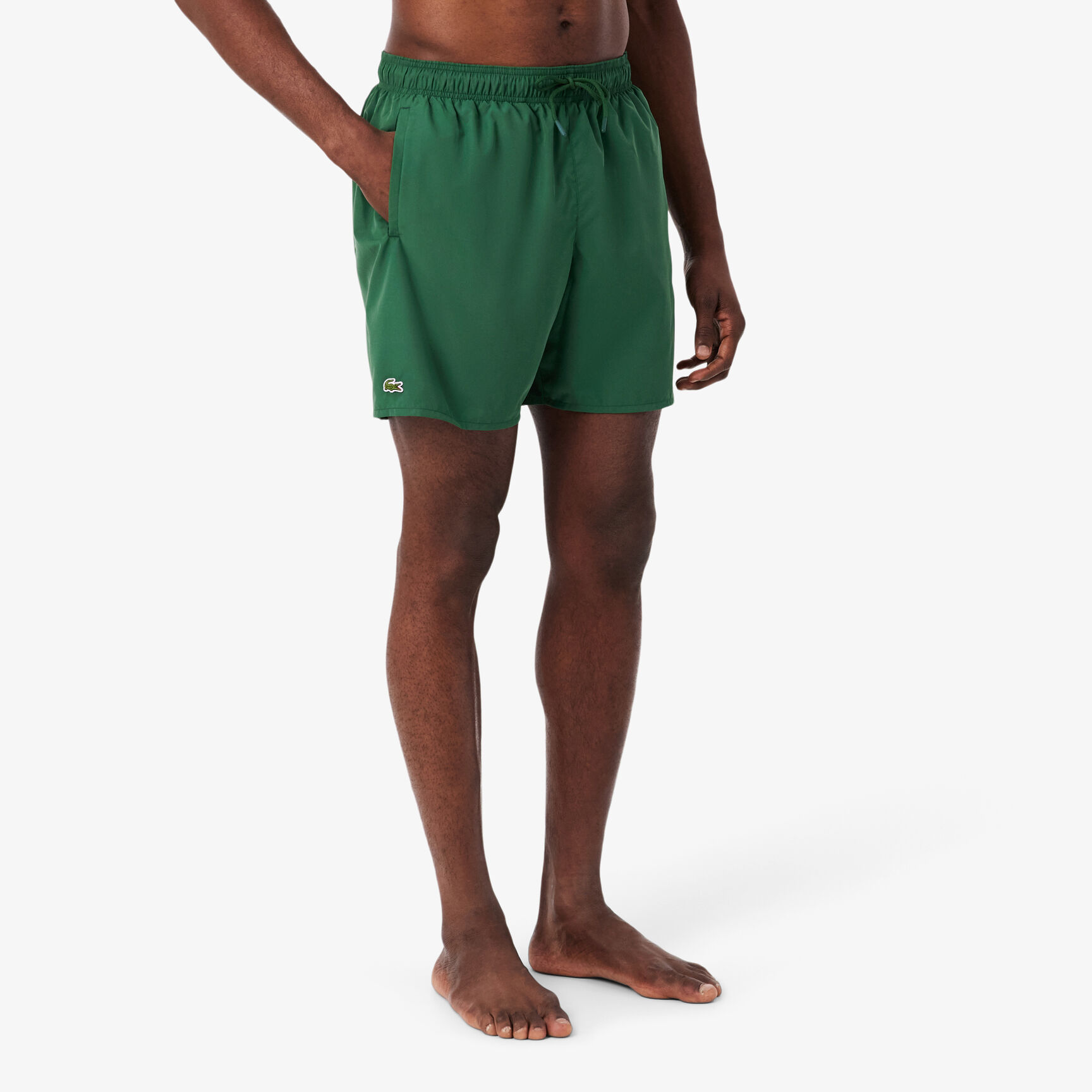 Mid Length Monochrome Swim Trunks