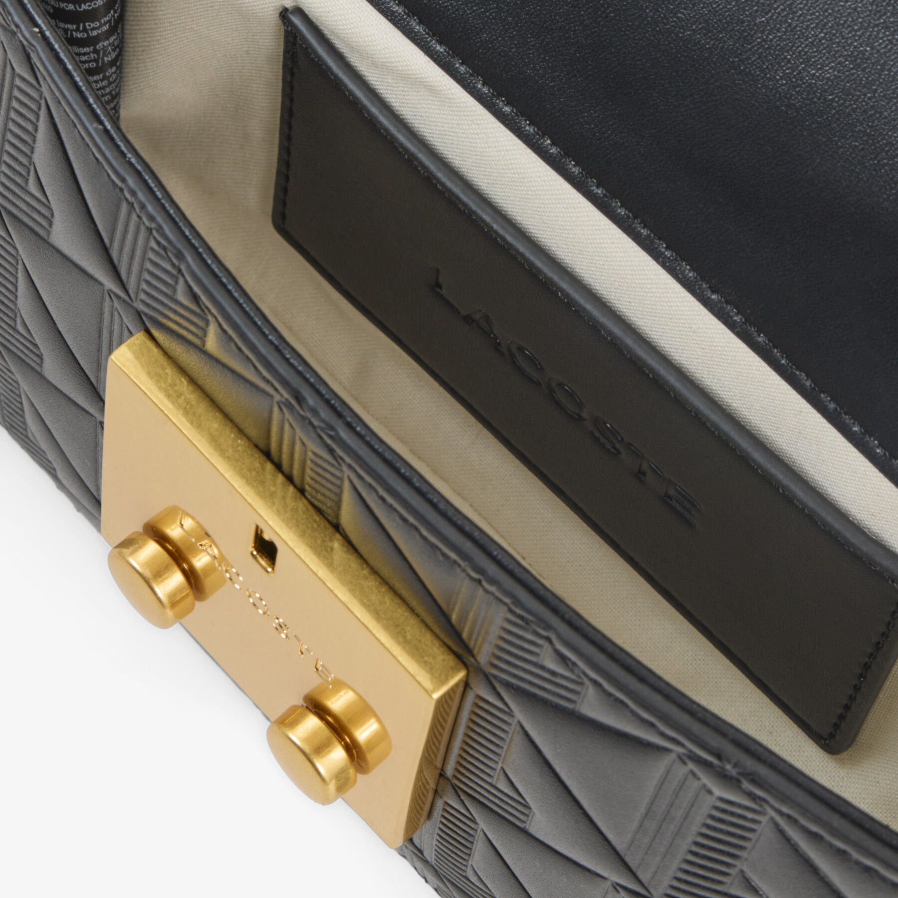 lacoste mini maheki embossed leather shoulder bag