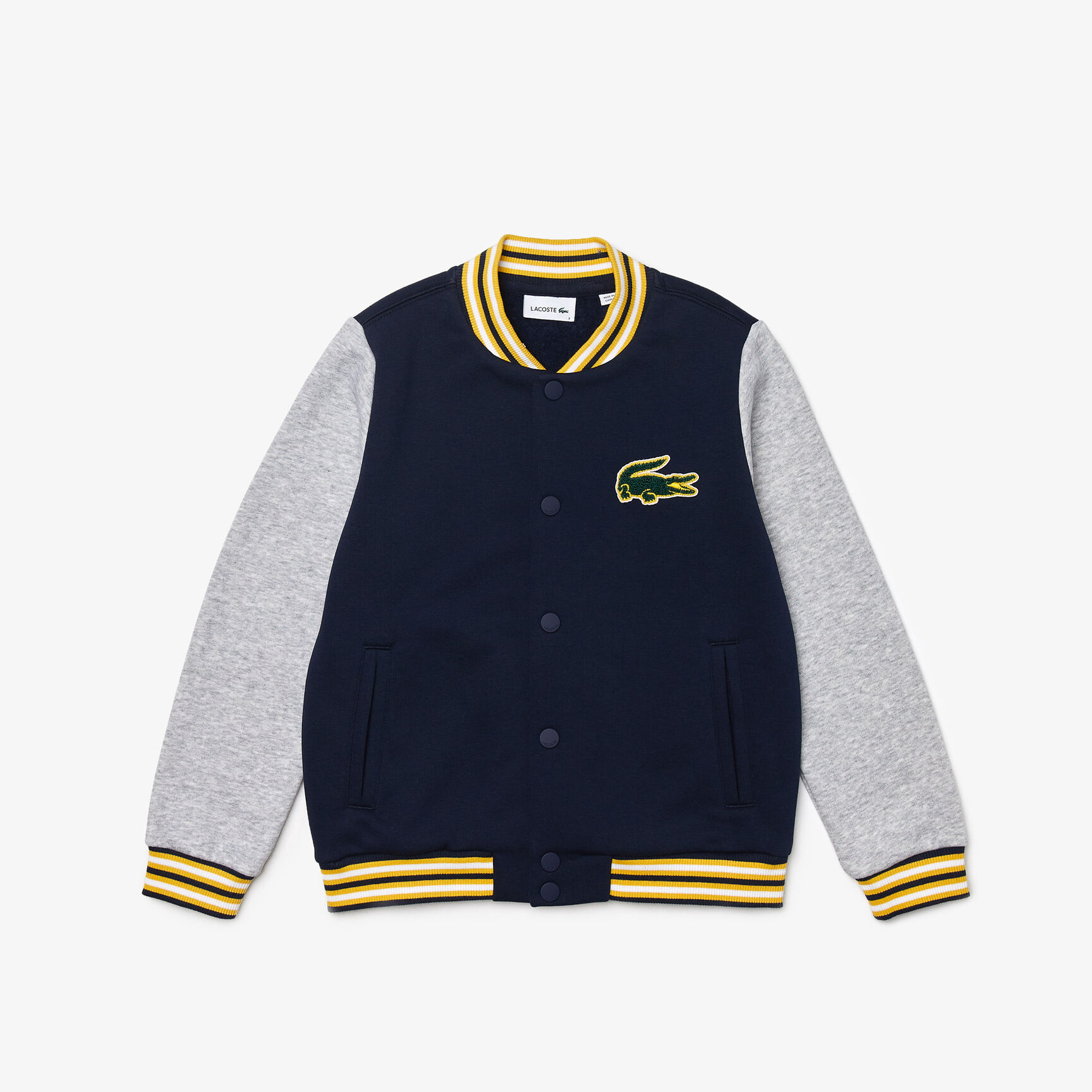 جاكيت للصبيان من الصوف ثنائي اللون برقعة التمساح