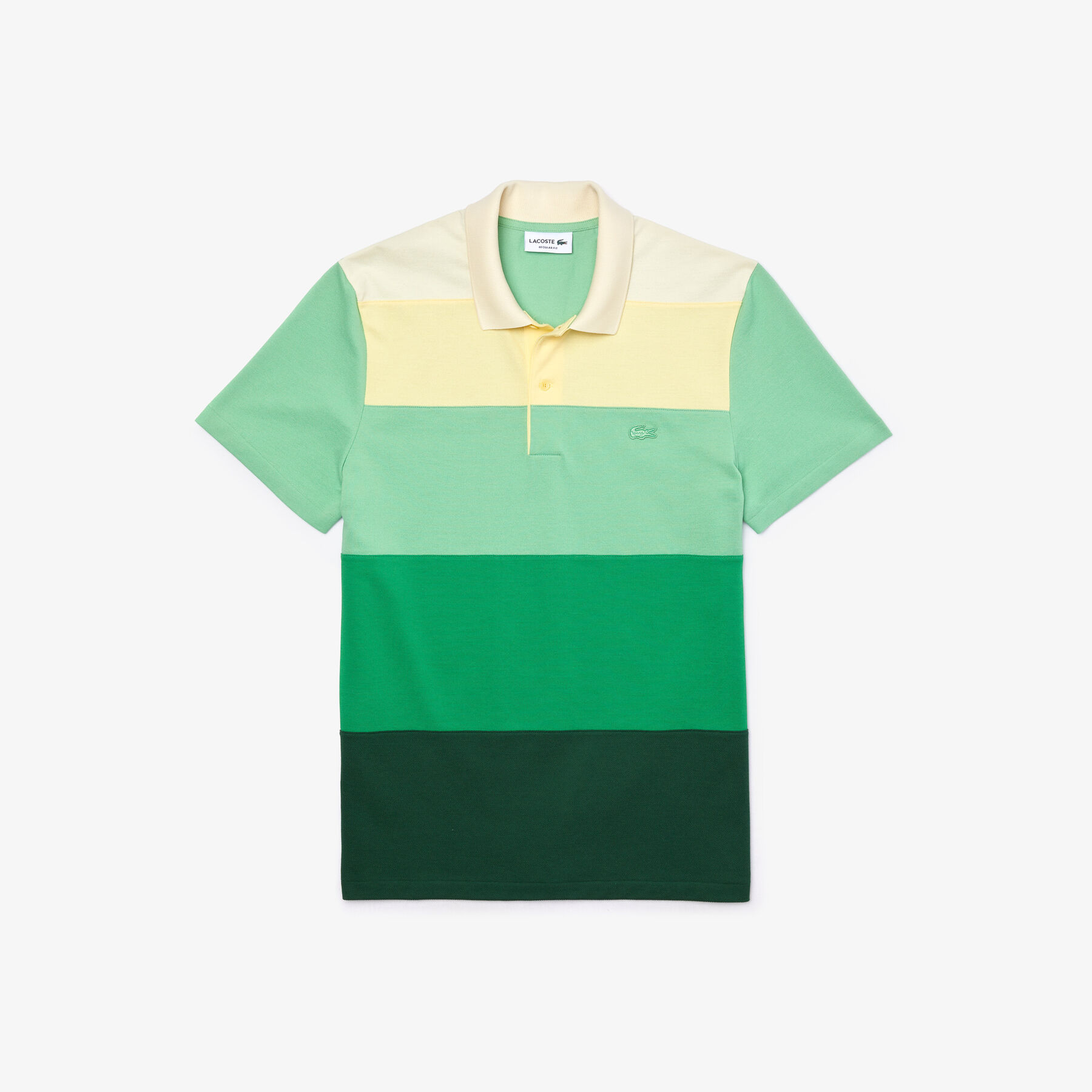 men s lacoste regular fit fresh colorblock cotton piqu  polo