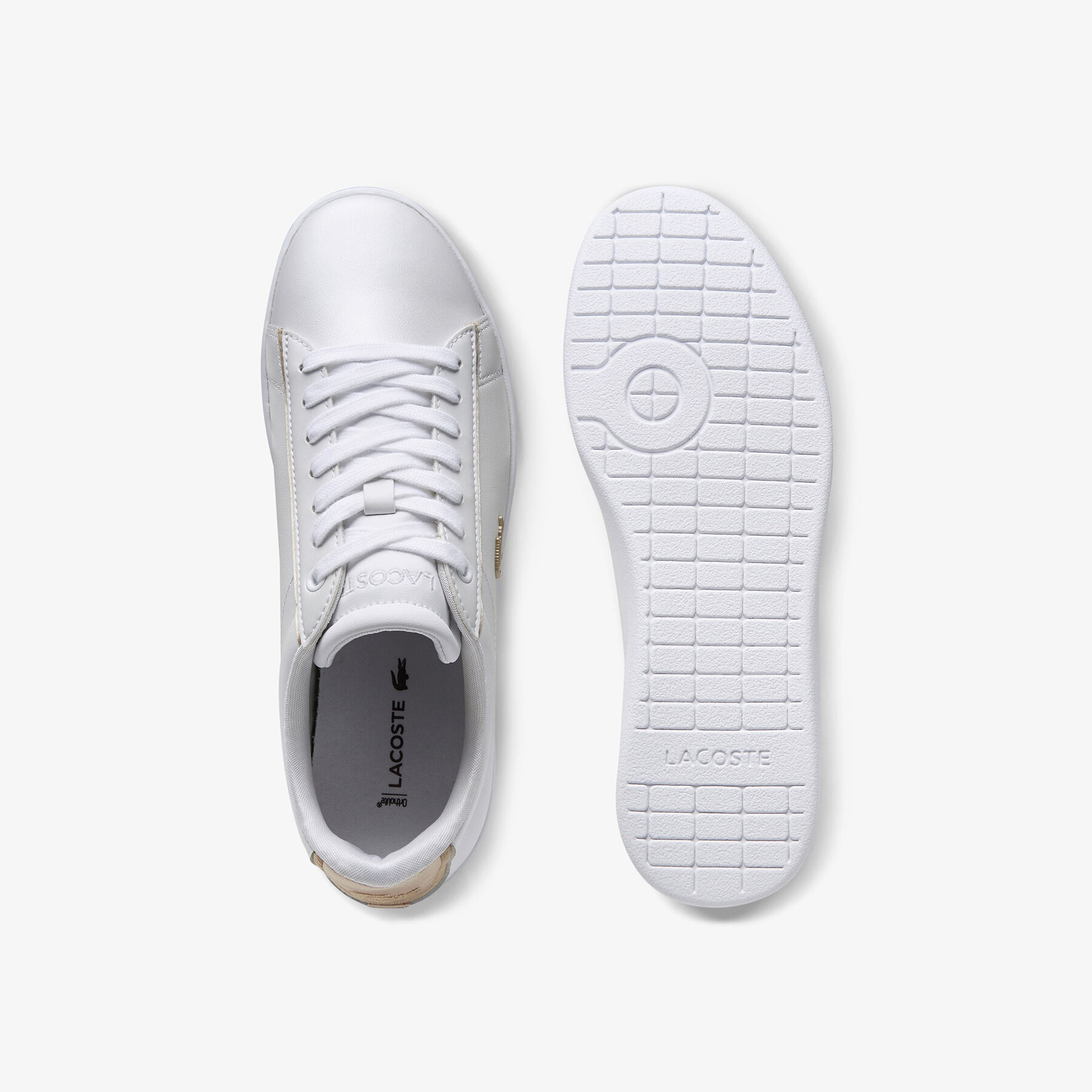 lacoste women s carnaby evo satin and leather trainers