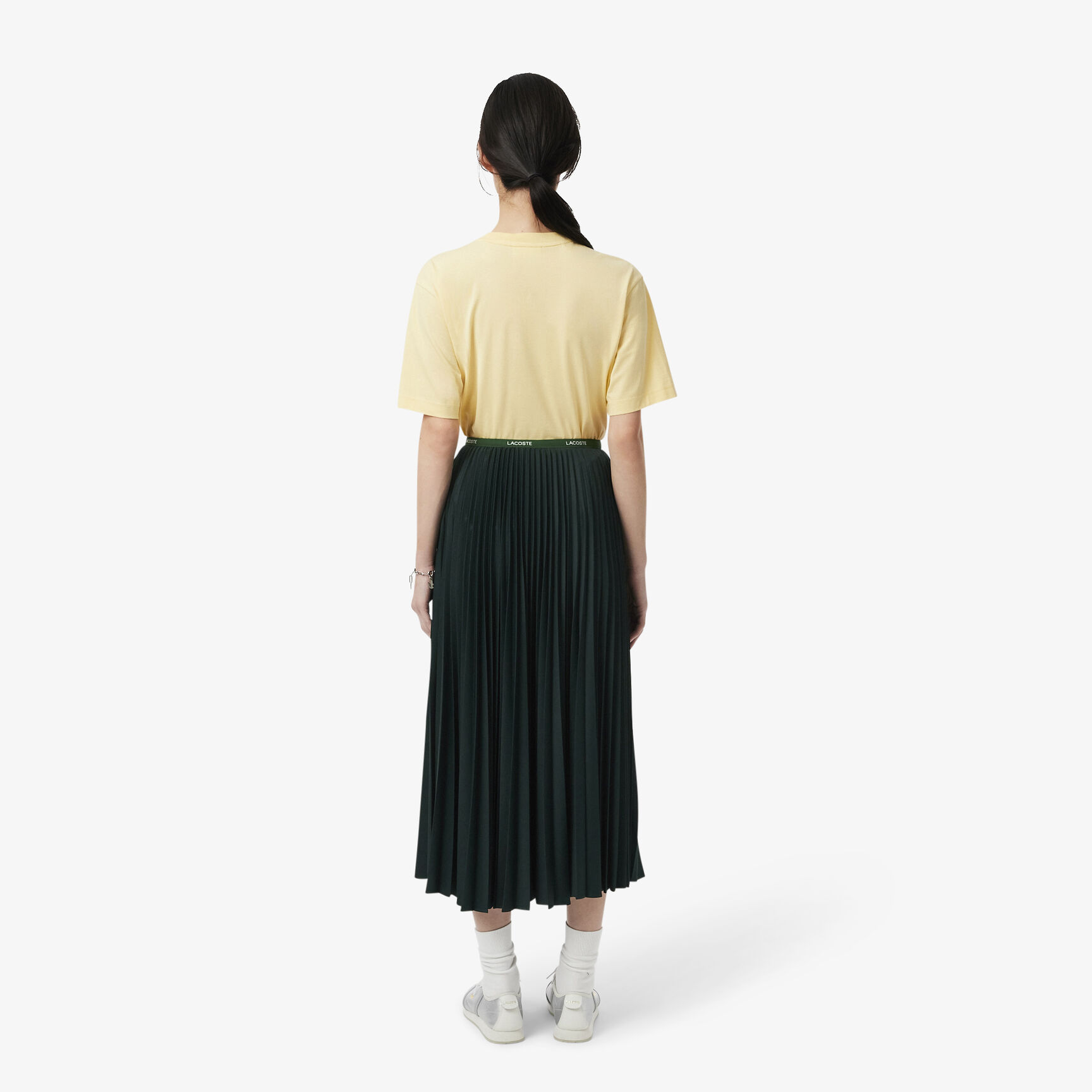 Long Pleated Elasticated Waist Skirt