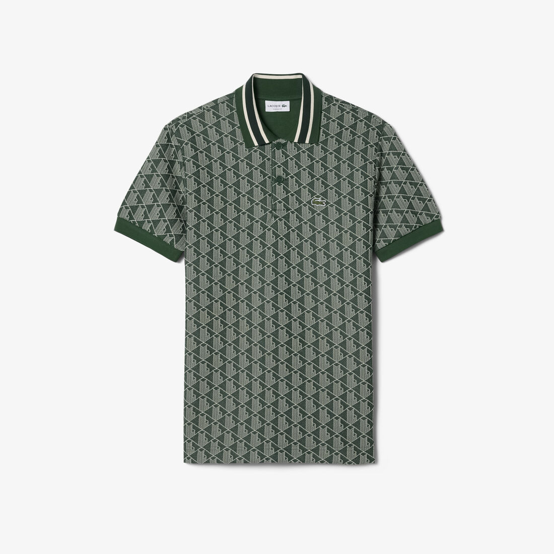 قميص بولو كلاسيكي بقصّة كلاسيكية من قماش الجاكار أحادي اللون قميص بولو كلاسيكي بقصّة كلاسيكية من قماش الجاكار أحادي اللون