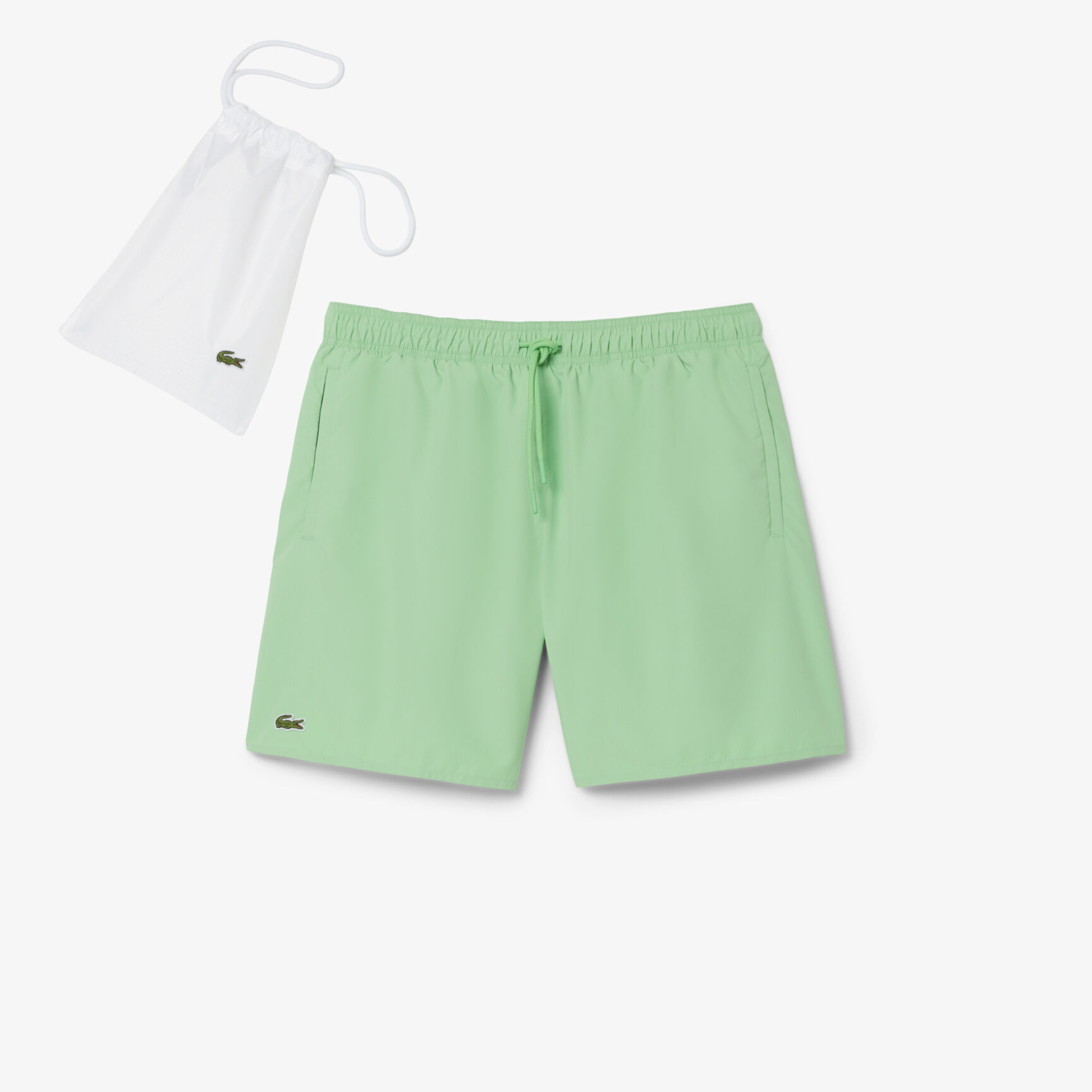 Mid Length Monochrome Swim Trunks